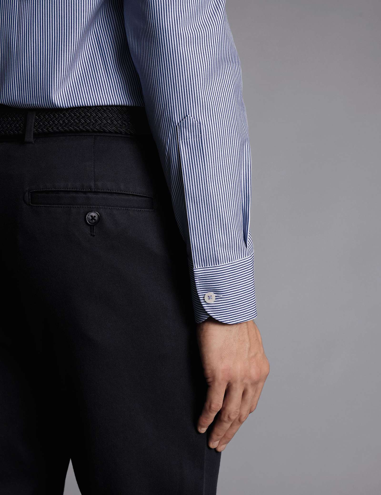 Regular Fit Non Iron Pure Cotton Striped Oxford Shirt - image 4