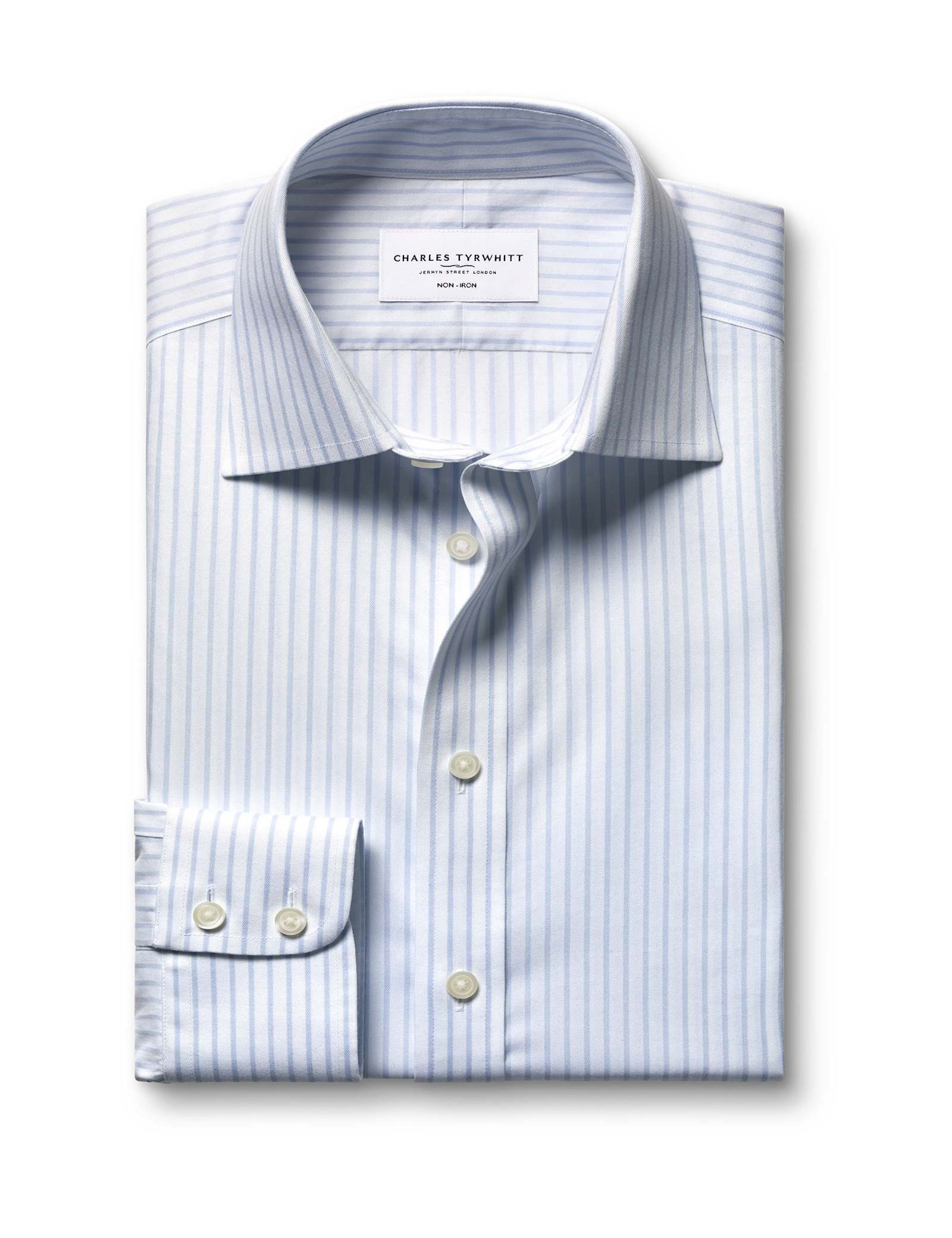 Slim Fit Non Iron Pure Cotton Striped Shirt - image 2