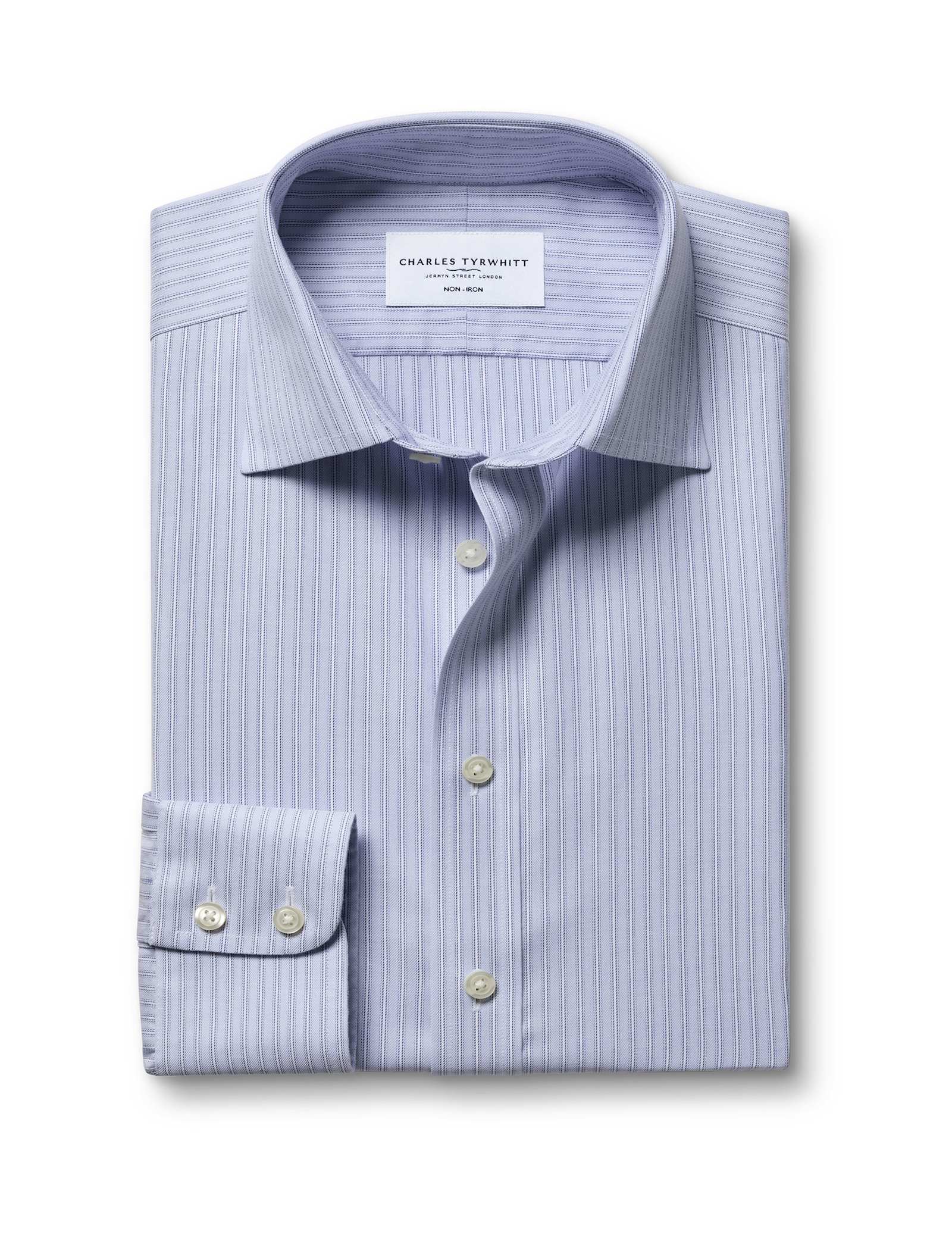 Slim Fit Non Iron Pure Cotton Striped Shirt - image 2