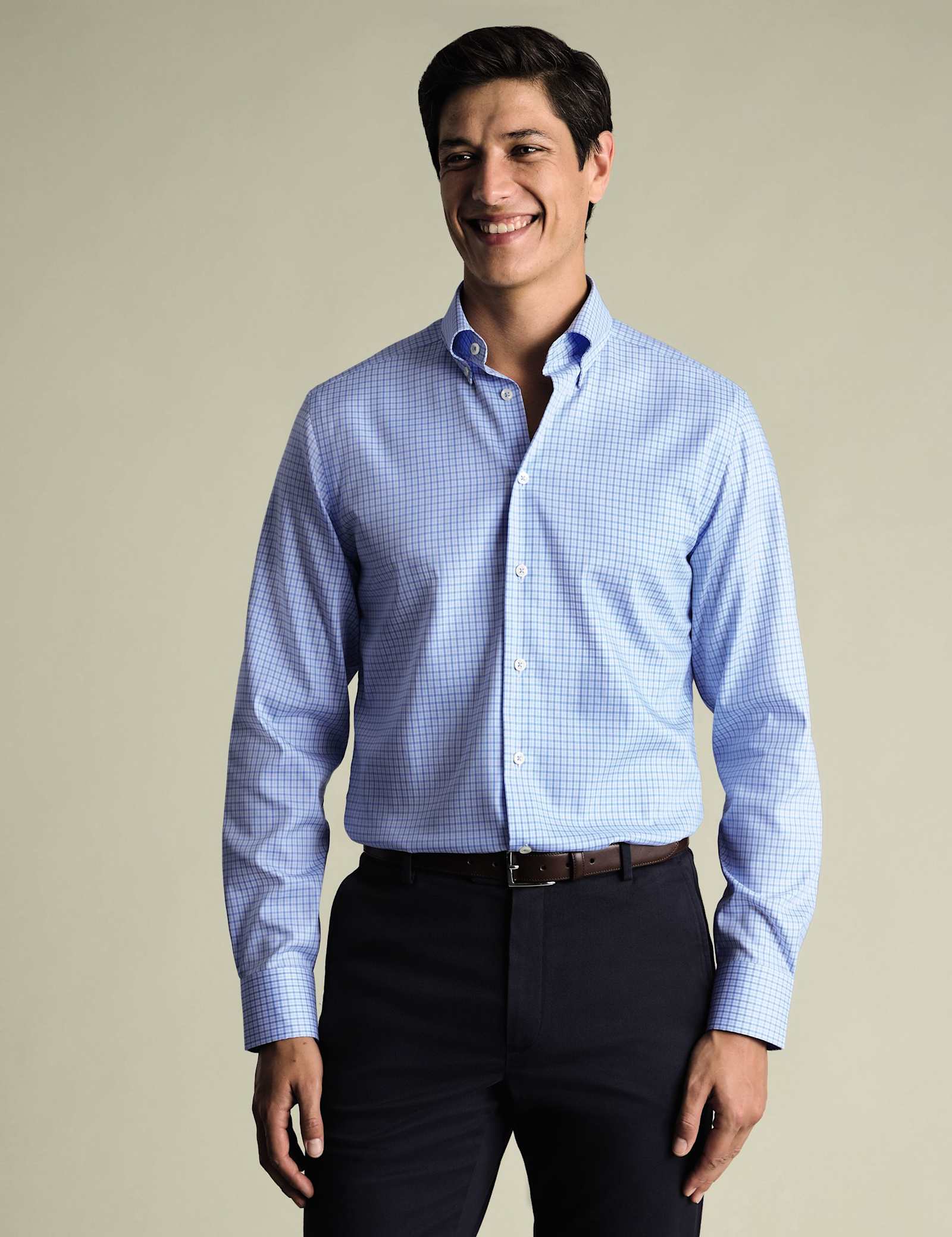 Slim Fit Non Iron Pure Cotton Check Shirt - image 1