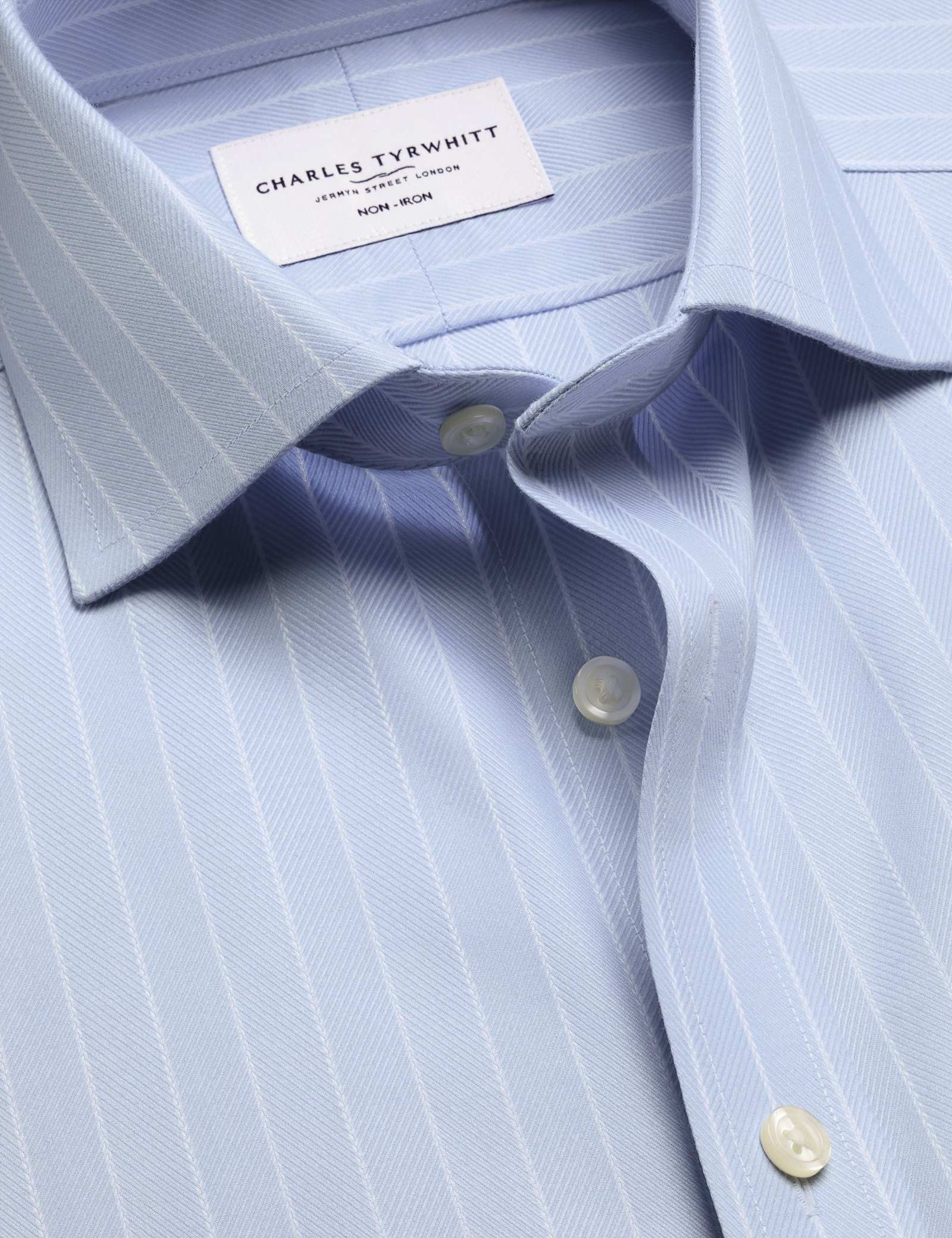 Slim Fit Non Iron Herringbone Shirt - image 5