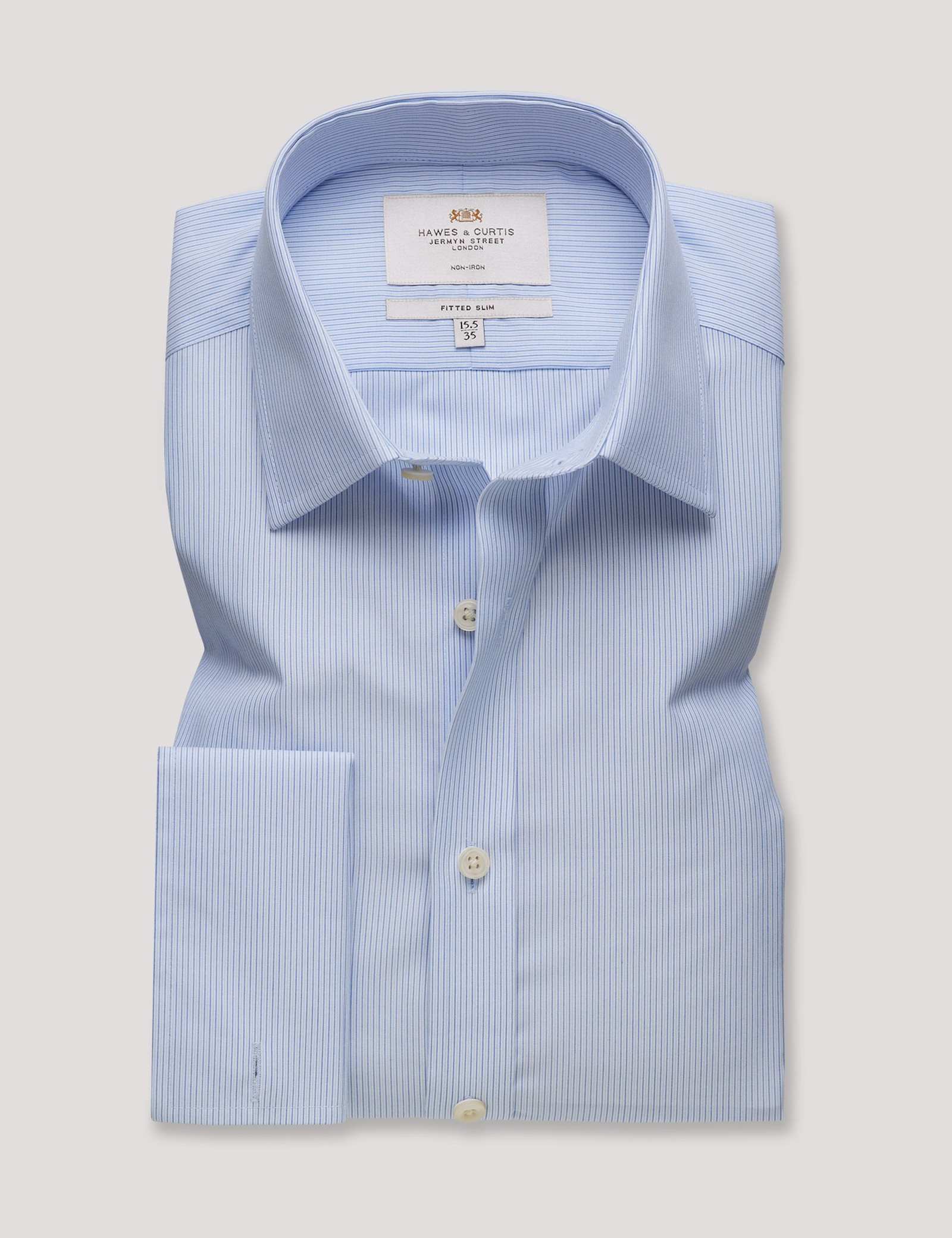 Slim Fit Non Iron Pure Cotton Striped Shirt - image 1