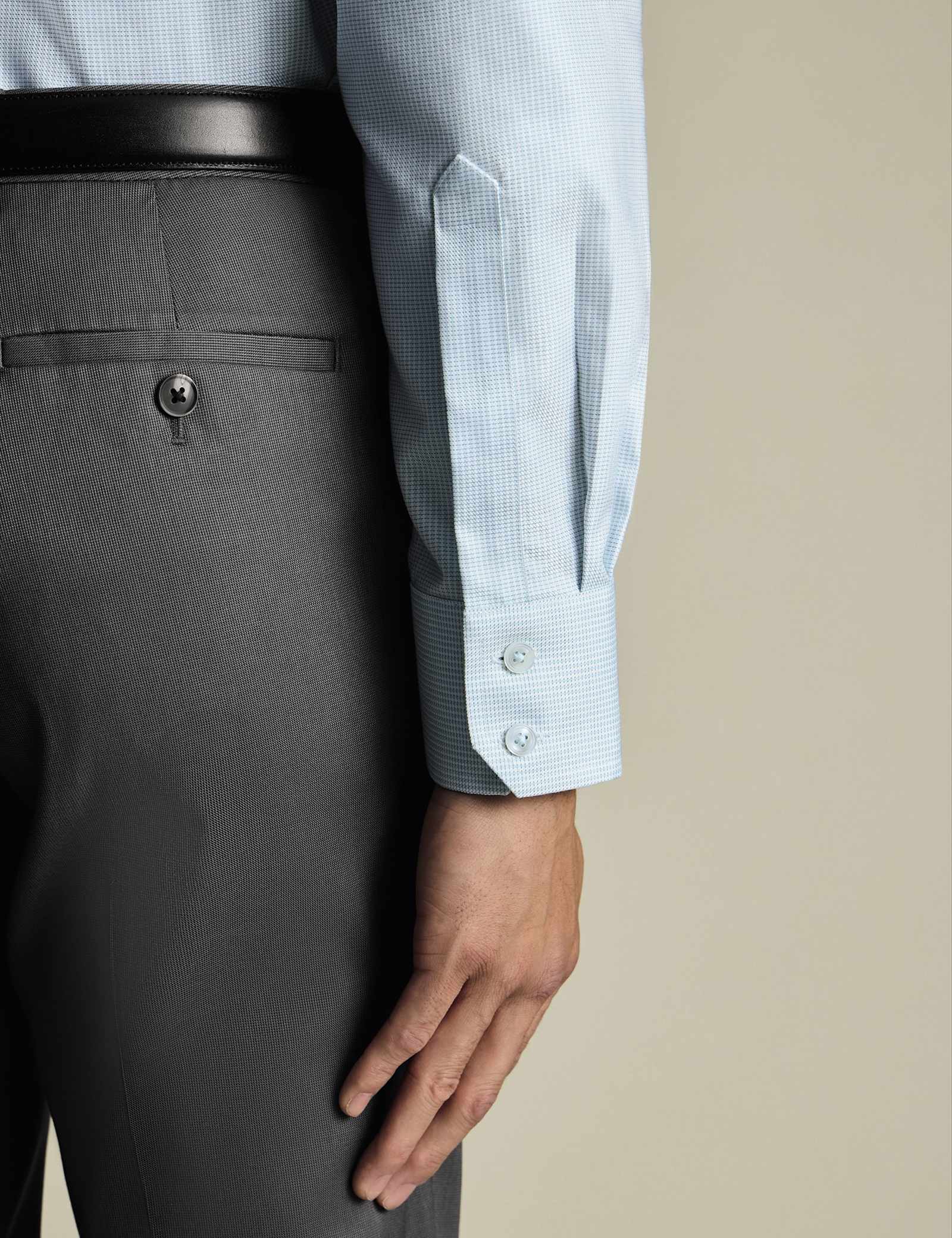 Slim Fit Non Iron Pure Cotton Puppytooth Shirt - image 4