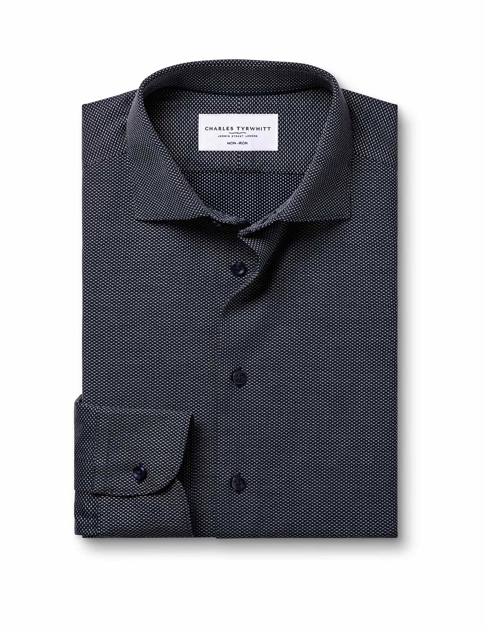 Slim Fit Non Iron Pure Cotton Textured Shirt - image 2