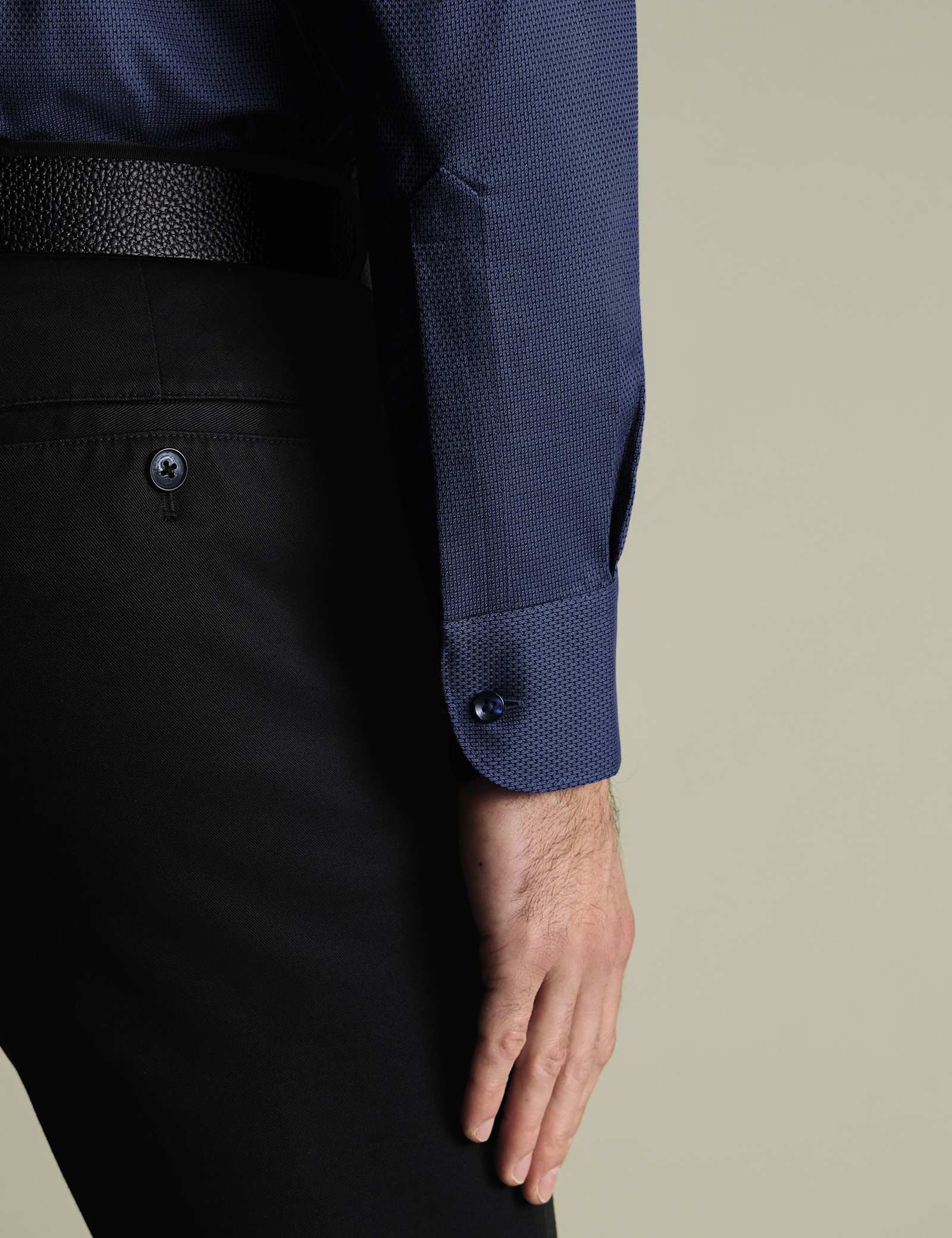 Slim Fit Non Iron Pure Cotton Textured Shirt - image 4