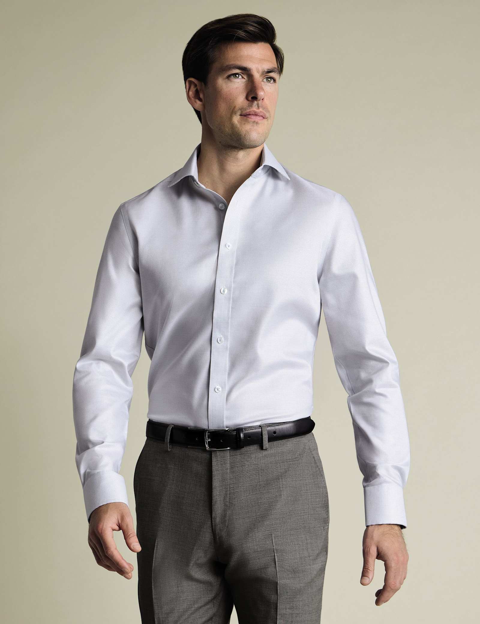 Slim Fit Non Iron Pure Cotton Textured Shirt - image 1