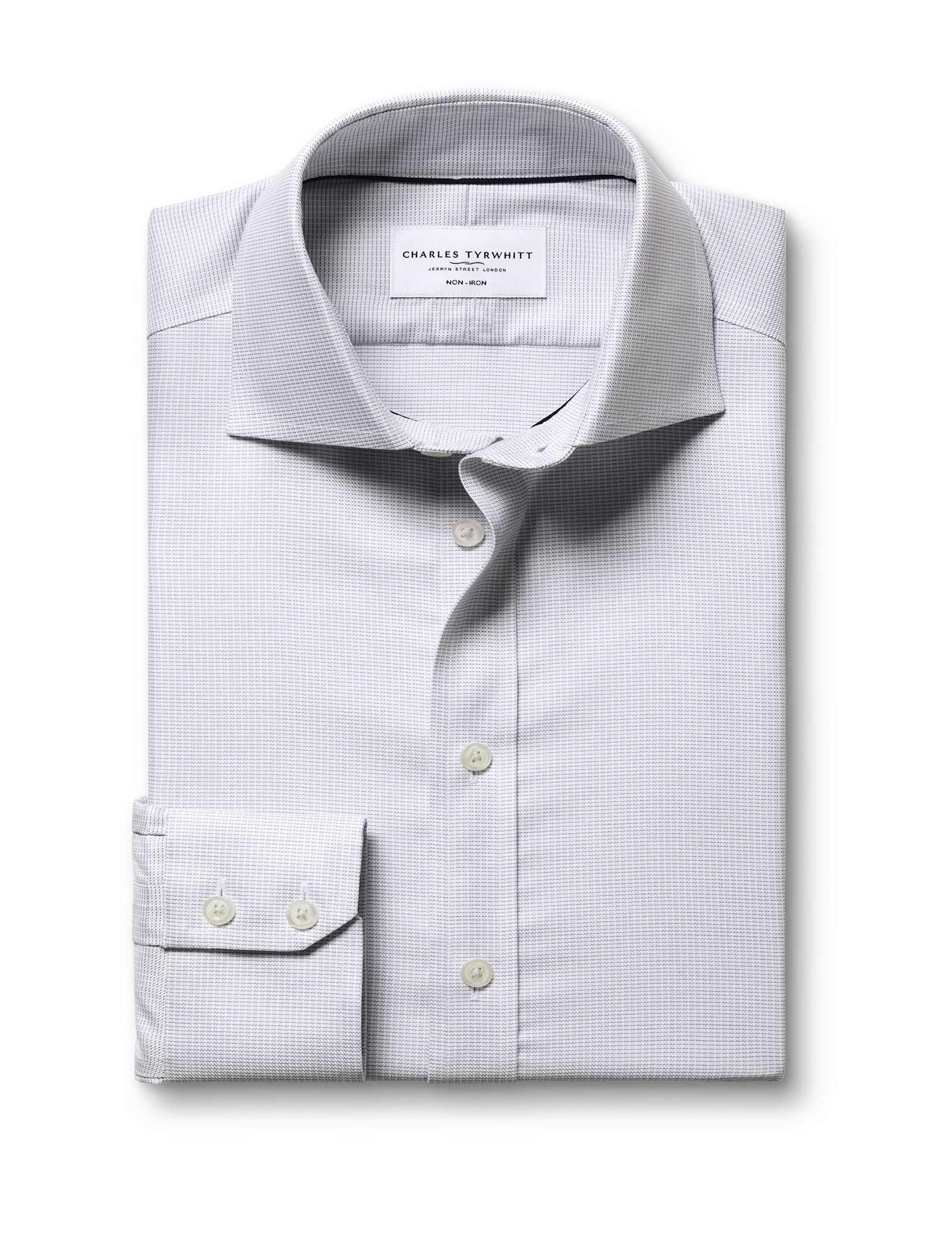 Slim Fit Non Iron Pure Cotton Textured Shirt - image 2