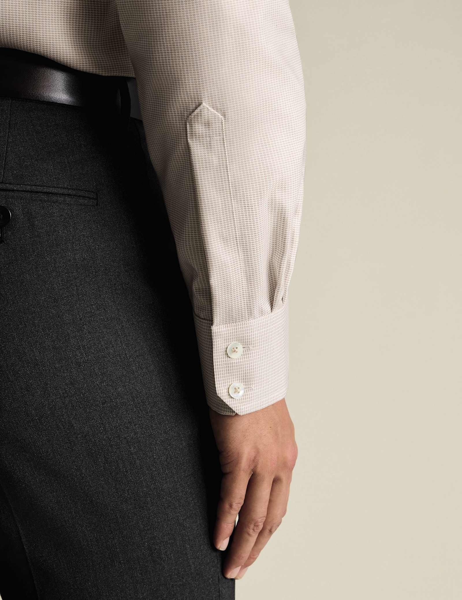 Slim Fit Non Iron Pure Cotton Textured Shirt - image 2