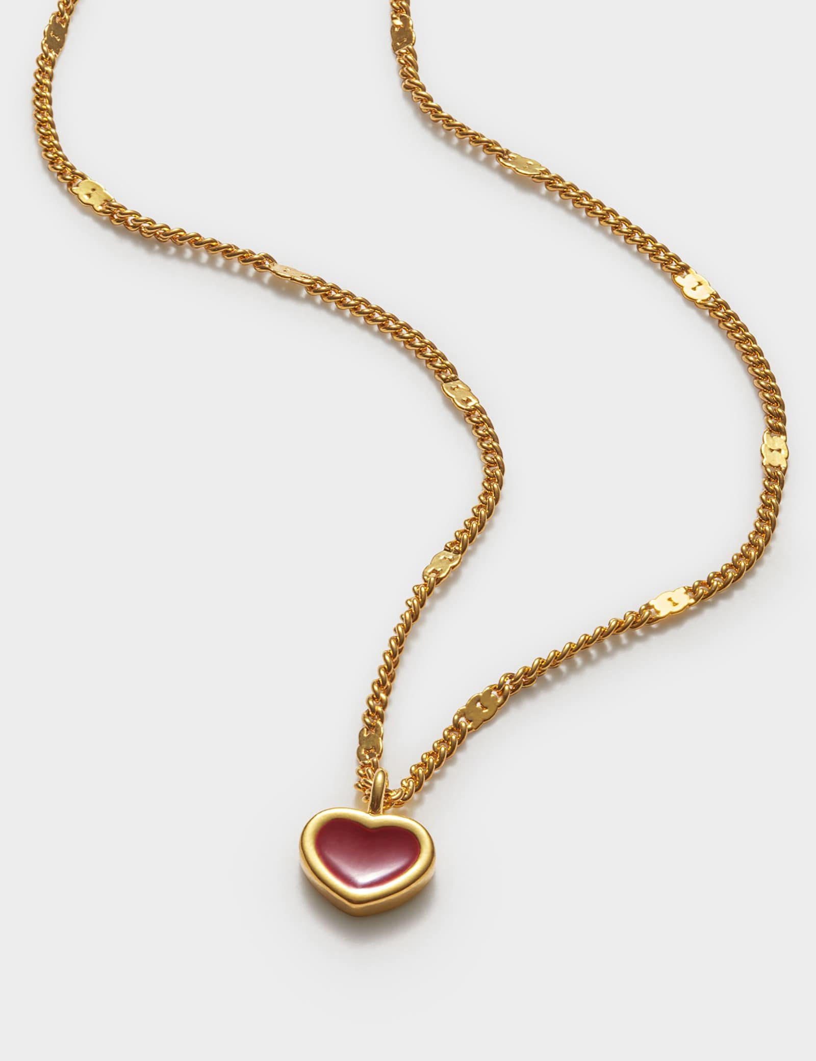 Gold Coated Enamel Heart Waterproof Necklace - image 5