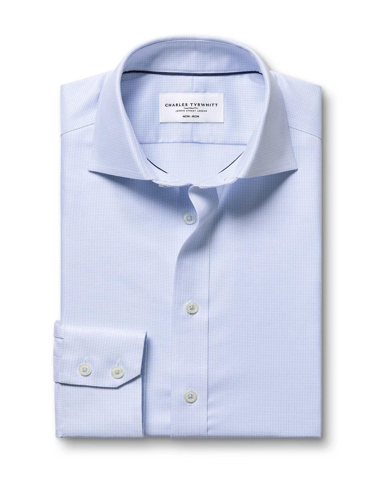Slim Fit Non Iron Pure Cotton Textured Shirt - image 2