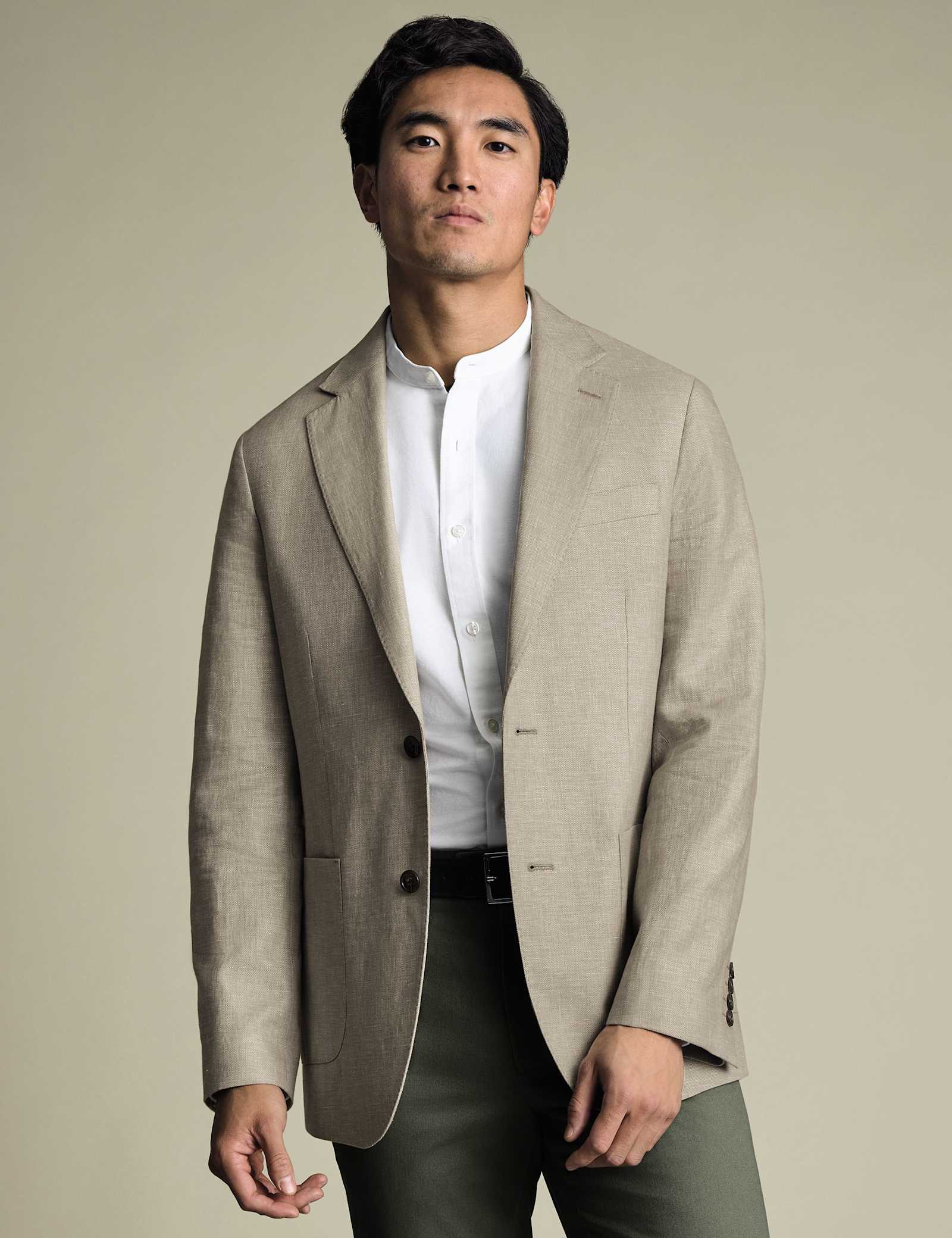 Slim Fit Cotton Linen Blend Jacket - image 1