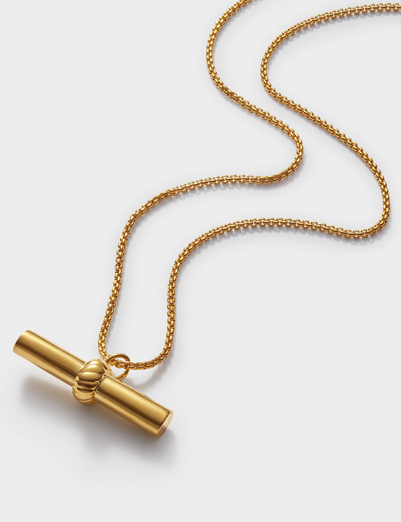 Gold Plated T-Bar Waterproof Necklace - image 5