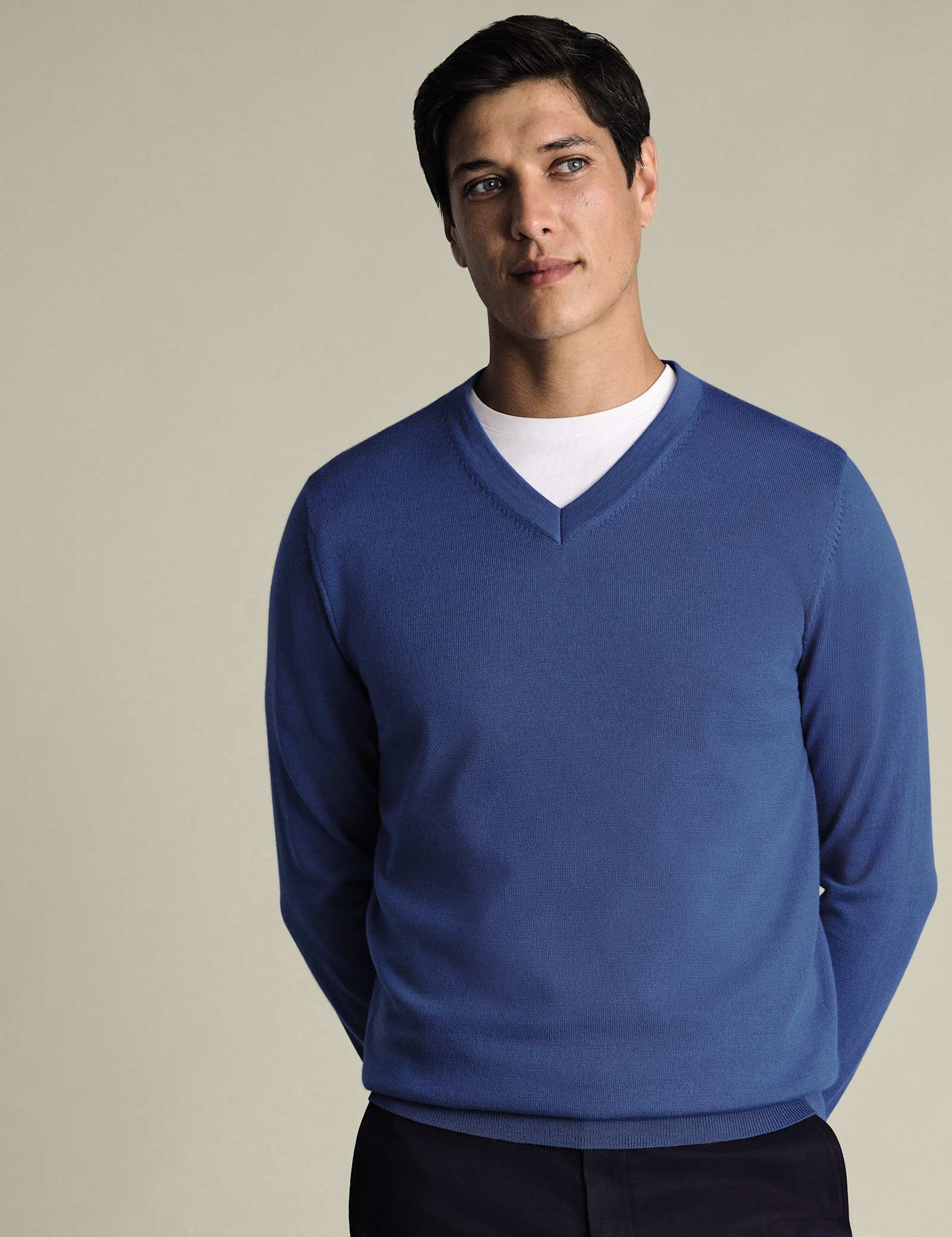 Pure Merino Wool V-Neck Jumper - image 1