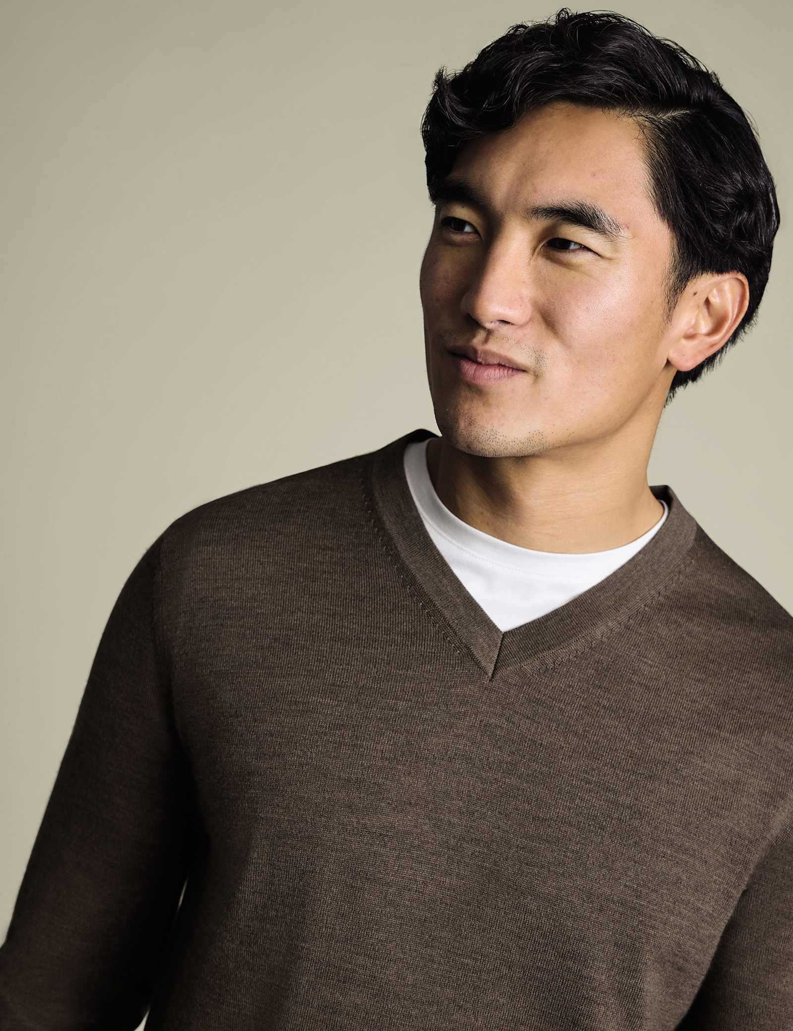Pure Merino Wool V-Neck Jumper - image 3