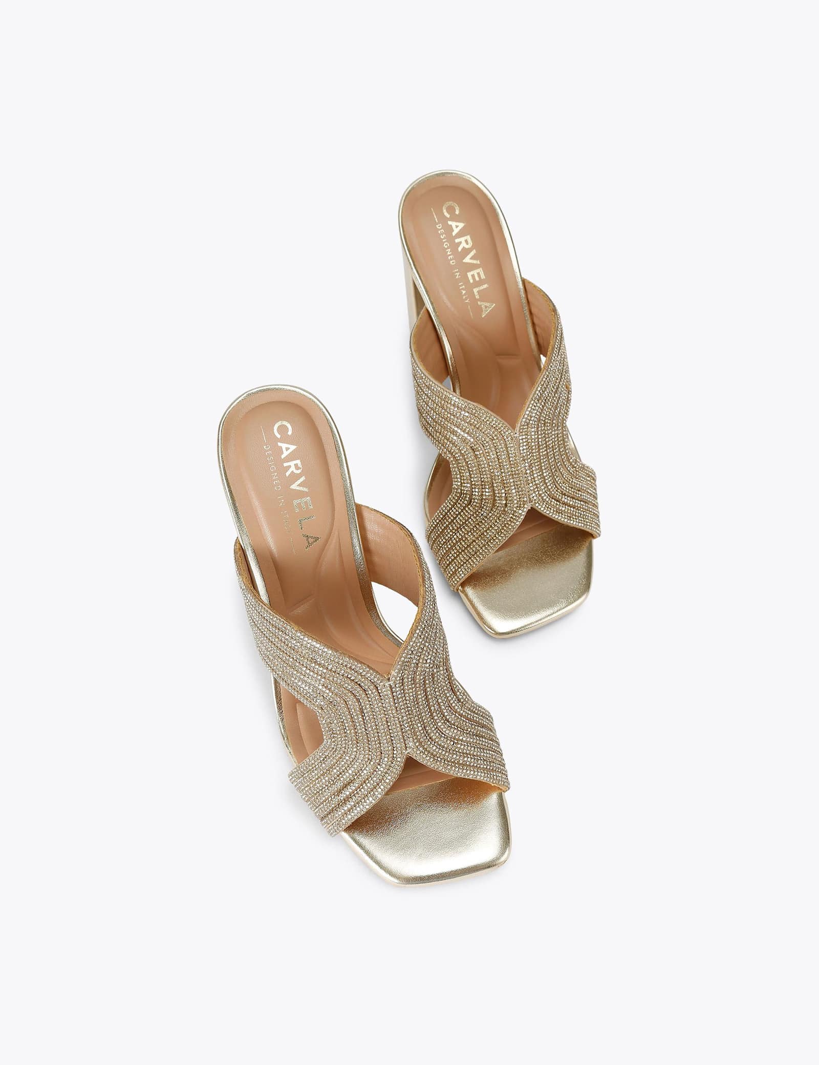 Metallic Embellished Block Heel Mules - image 4