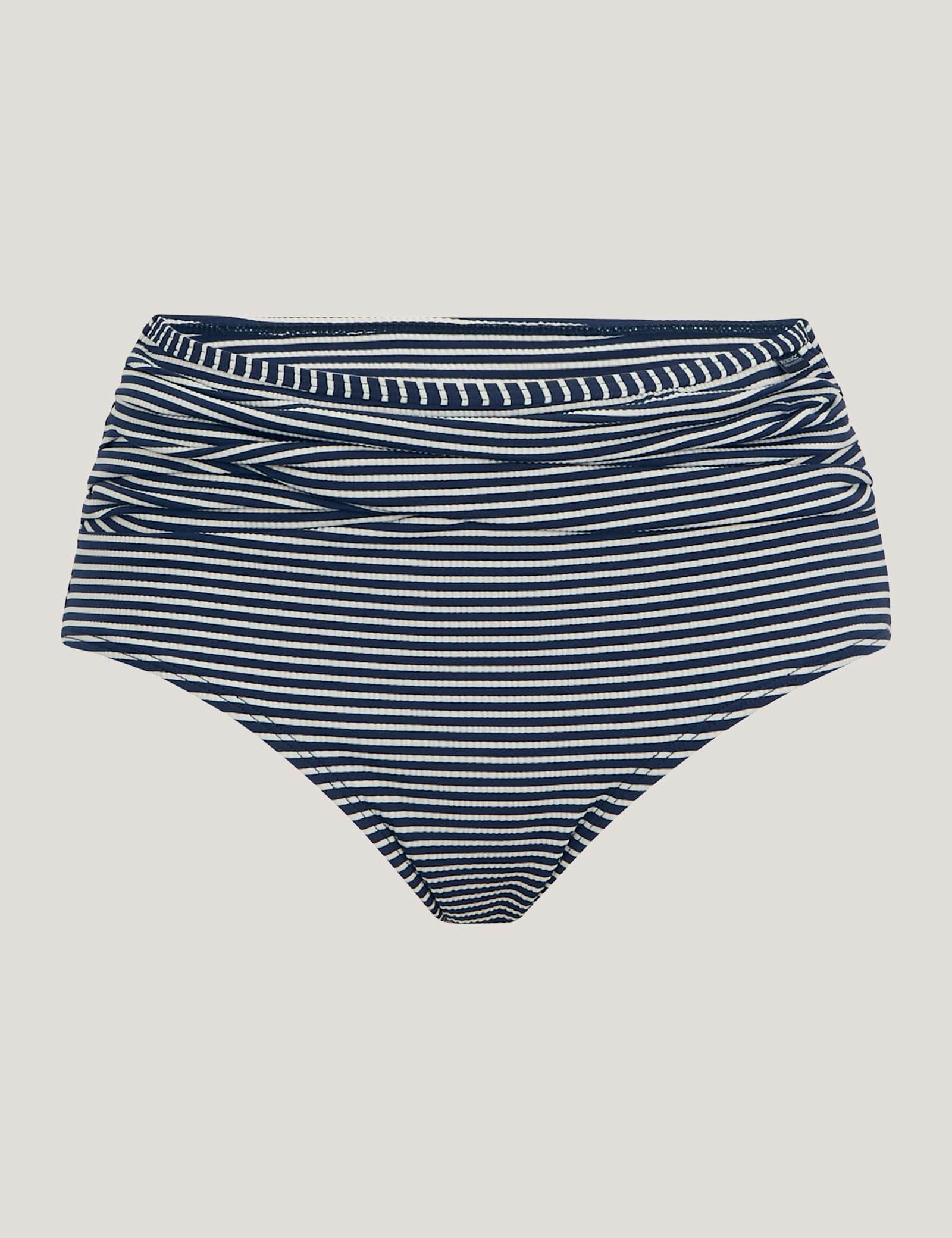 Loria Striped High Waisted Bikini Bottoms - image 1