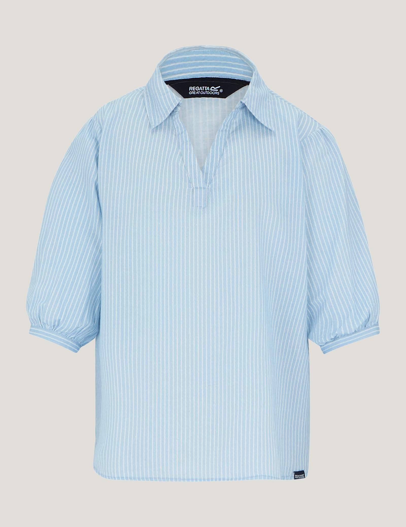 Nofino Cotton Rich Striped V-Neck Blouse - image 1