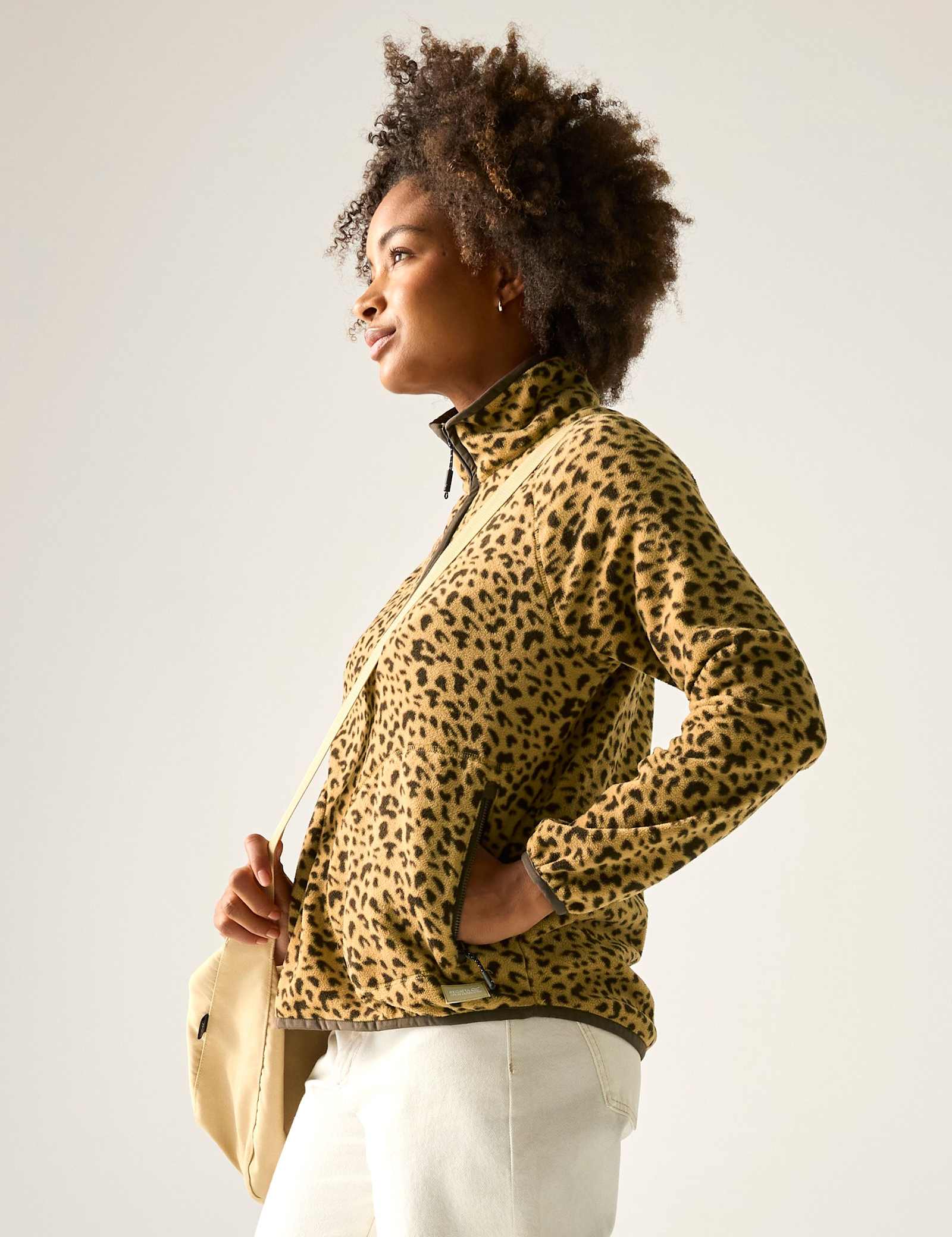 Frankie Leopard Print Half Zip Fleece Jacket - image 4