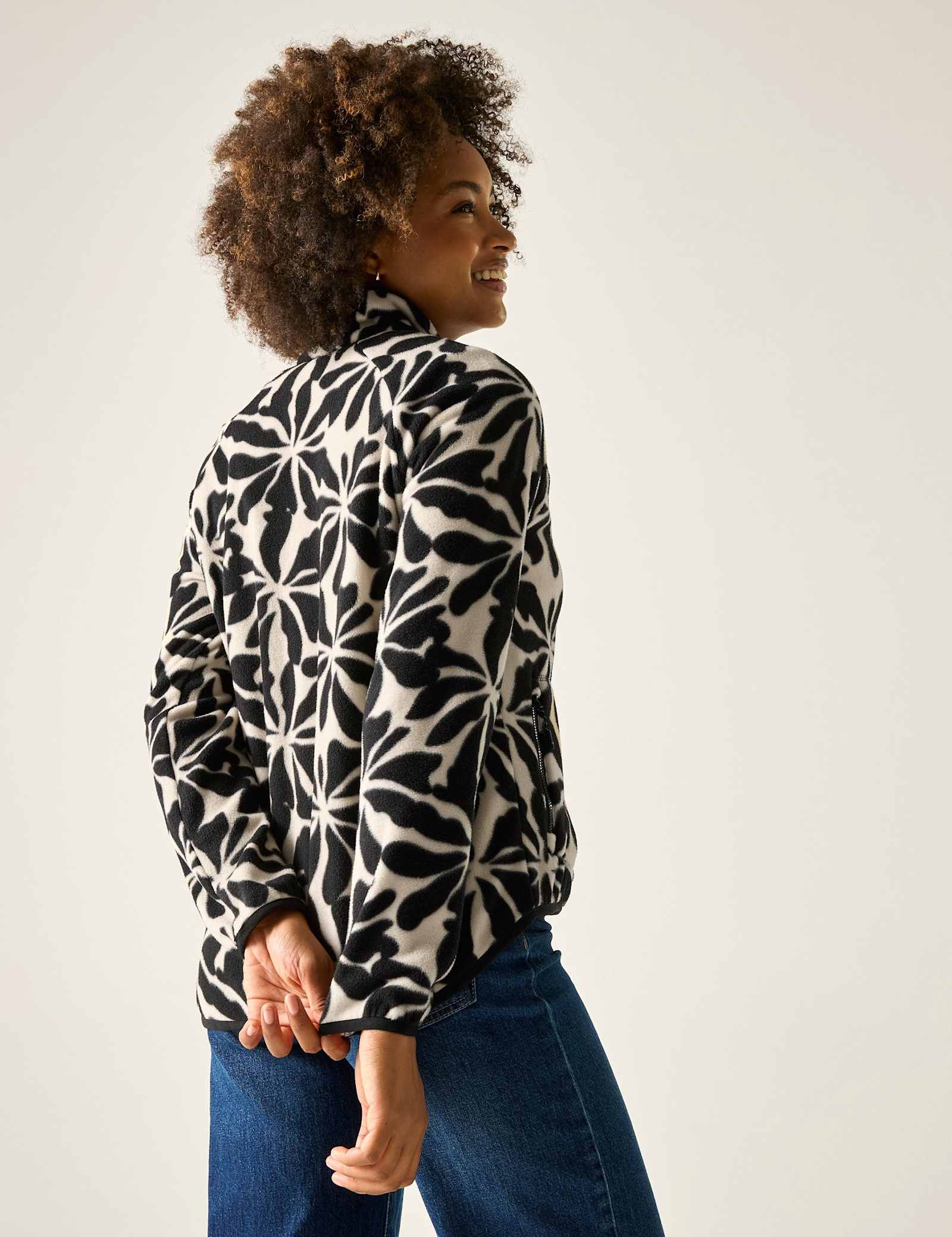 Frankie Floral Funnel Neck Fleece Jacket - image 3