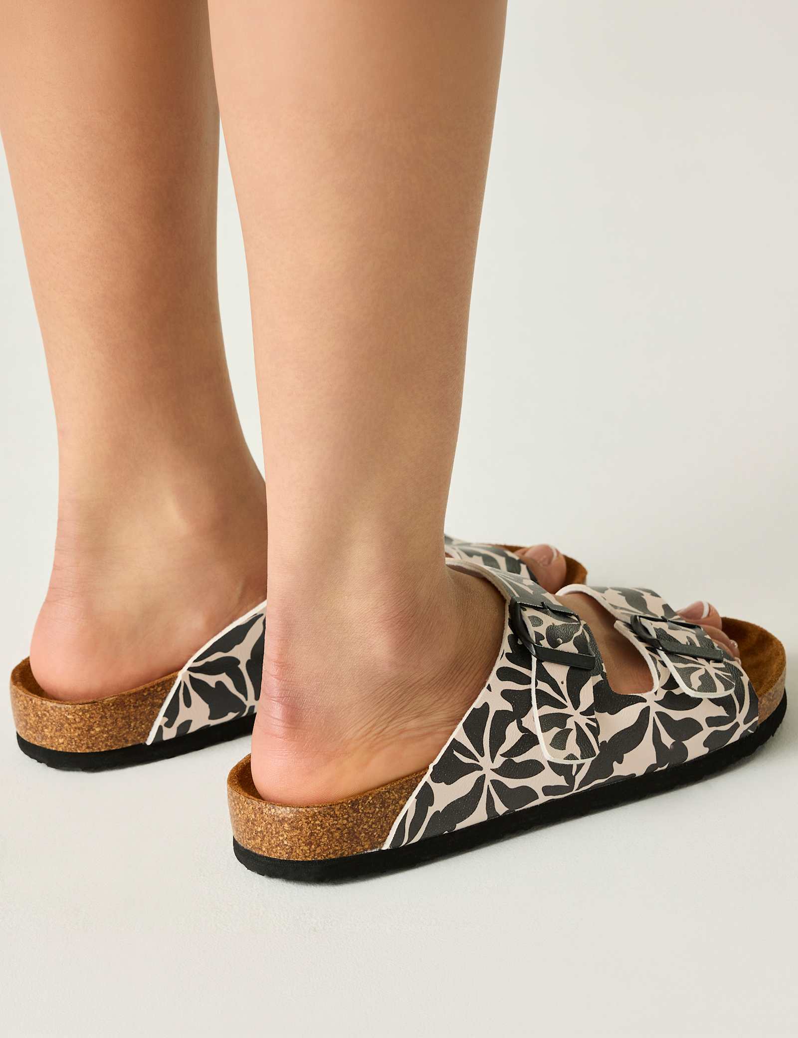 Mia Floral Buckle Flat Footbed Sliders - image 3