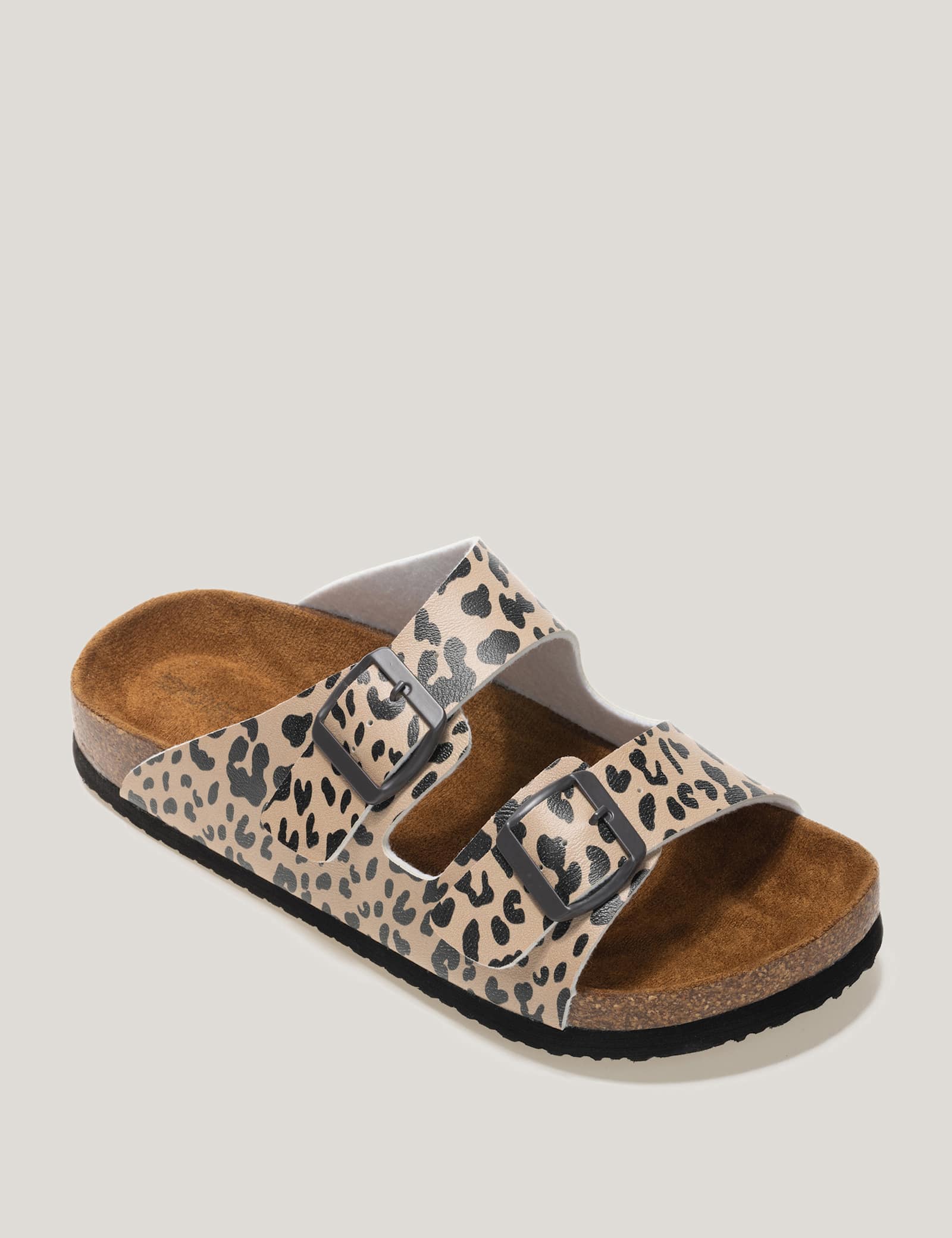 Mia Leopard Double Buckle Footbed Sandals - image 4
