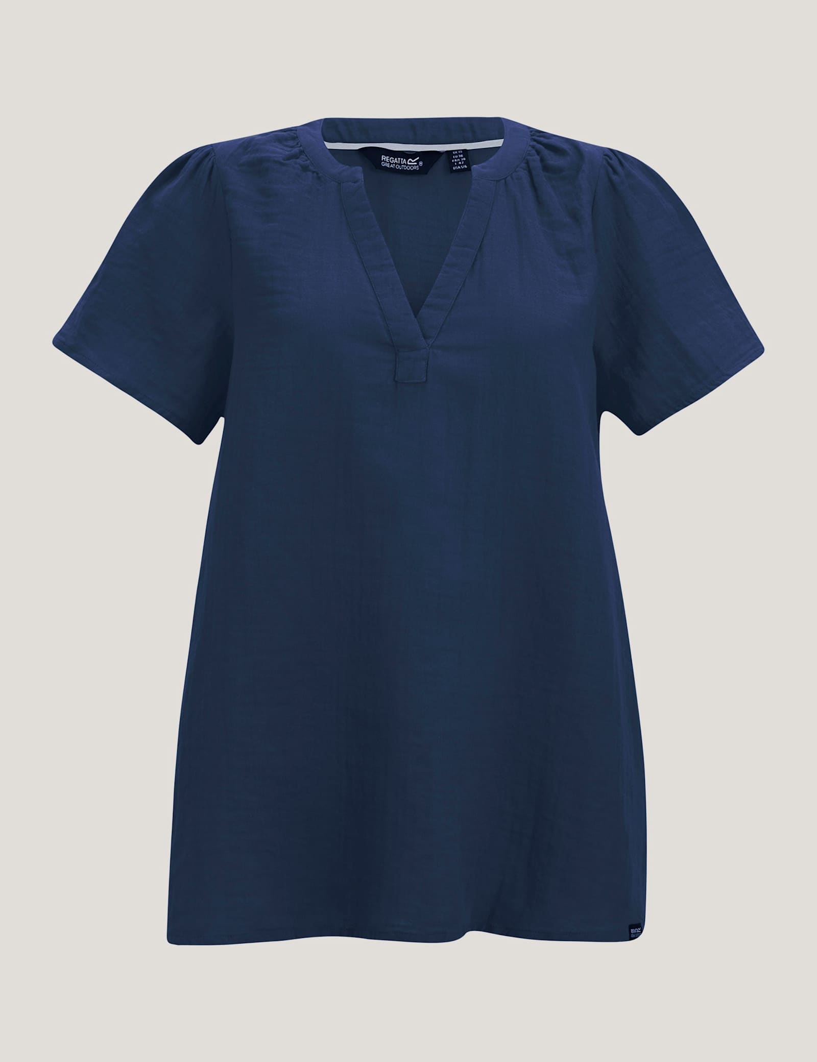 Selen Pure Cotton V-Neck Popover Blouse - image 1