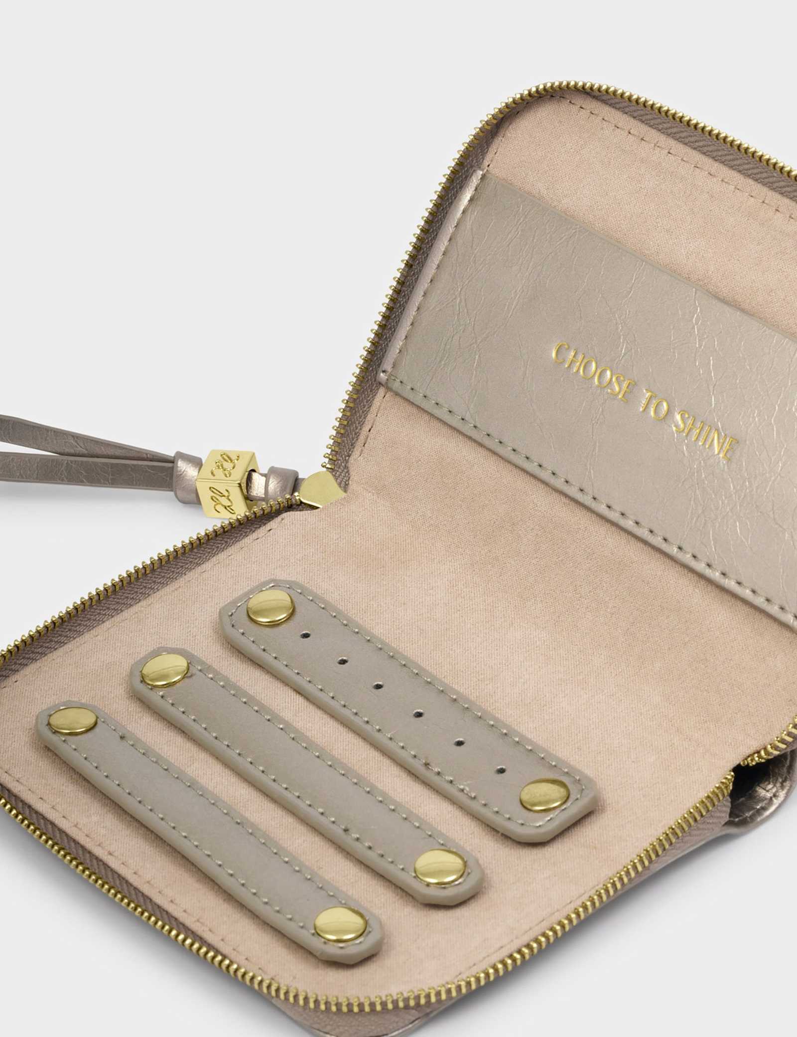 Faux Leather Metallic Travel Jewellery Case - image 4