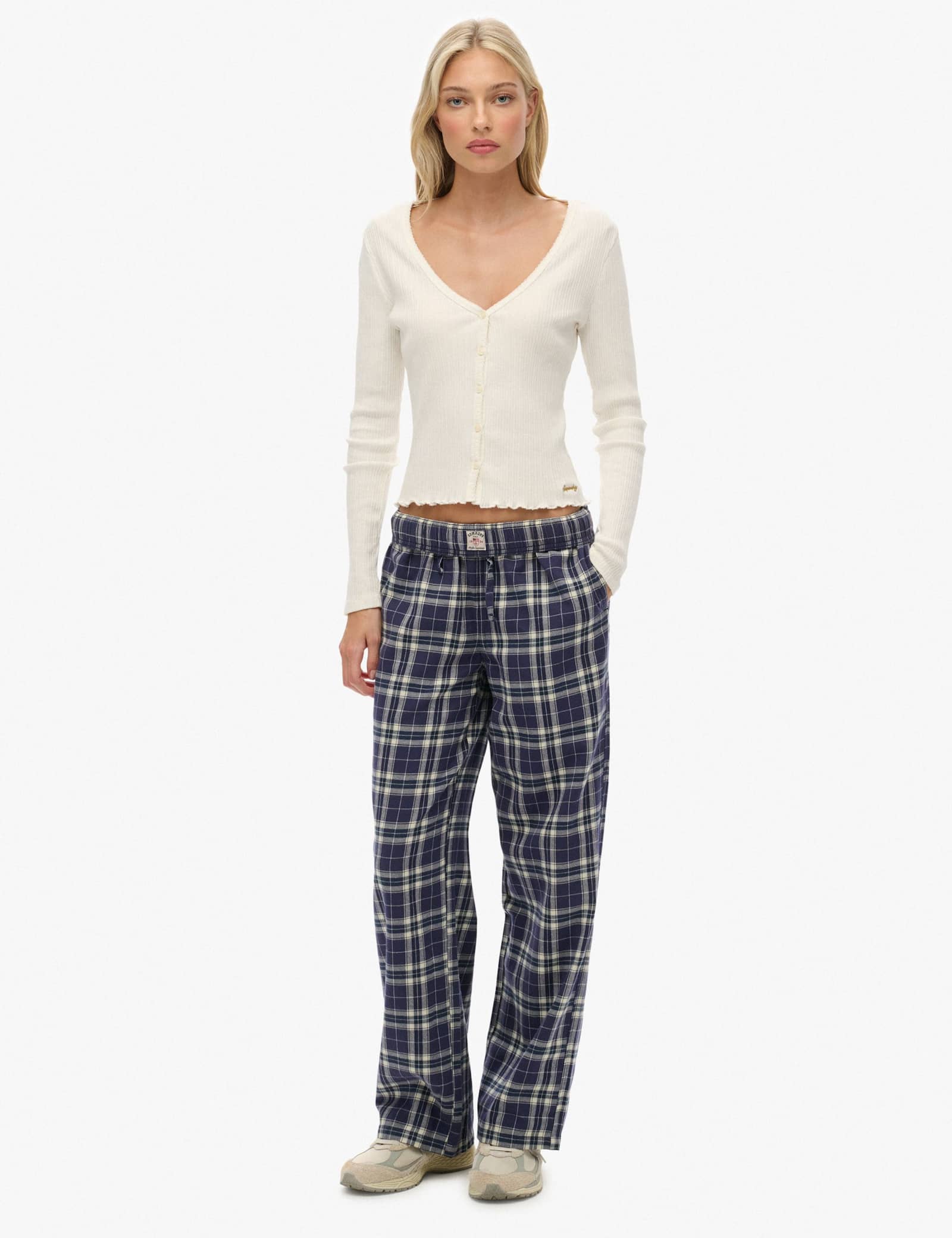 Brushed Cotton Checked Pyjama Bottoms - image 3