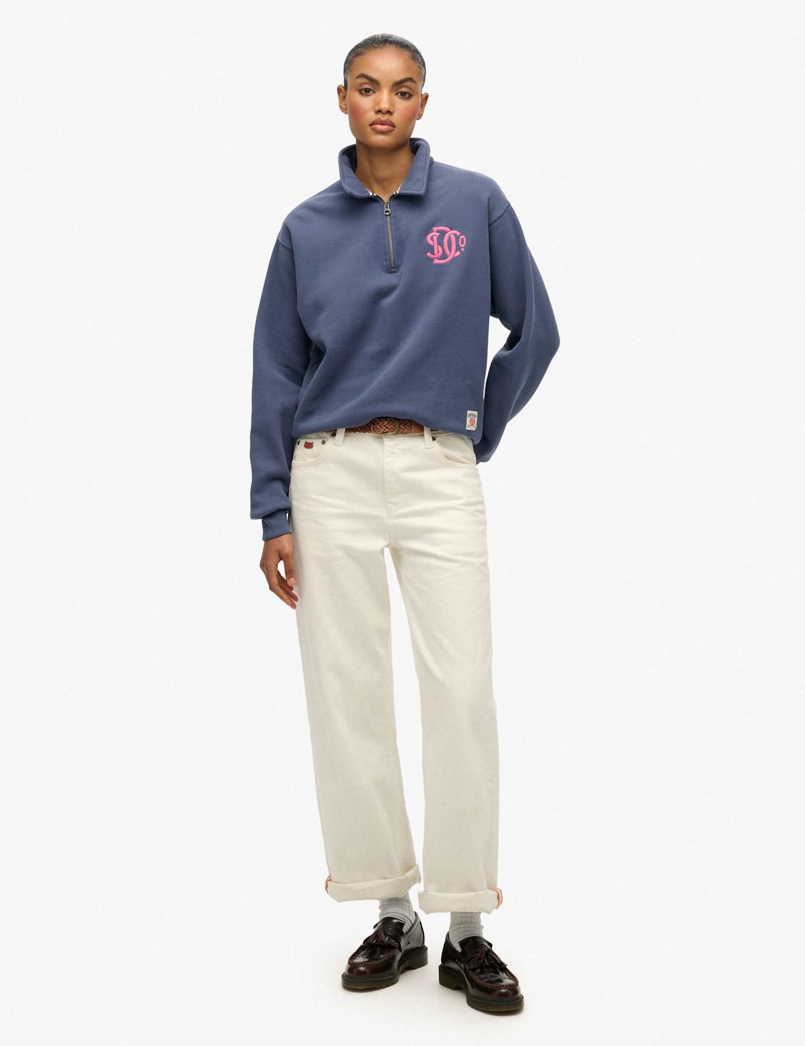 Cotton Rich Collared Half Zip Sweatshirt - image 5