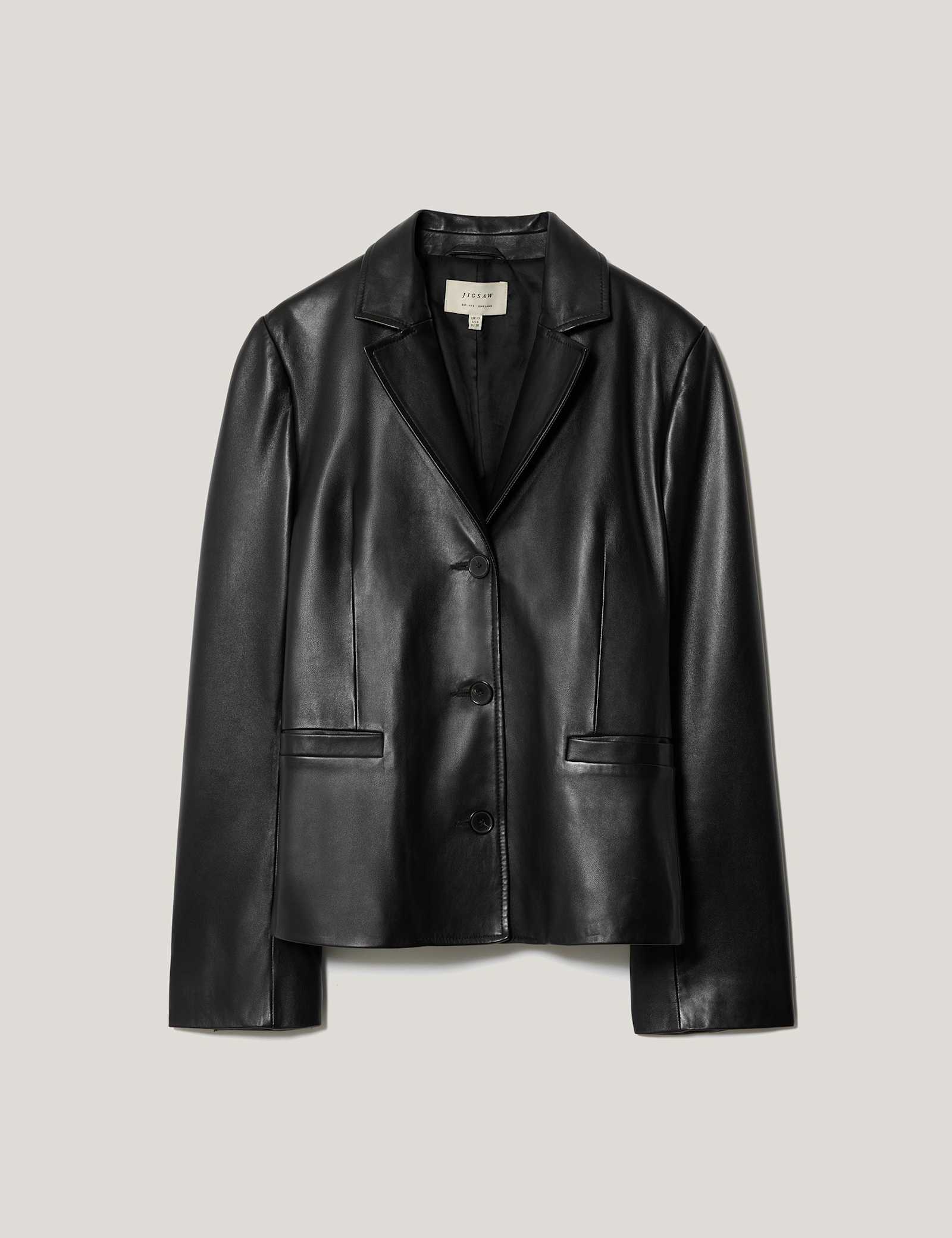 Leather Tailored Single Breasted Blazer - image 1