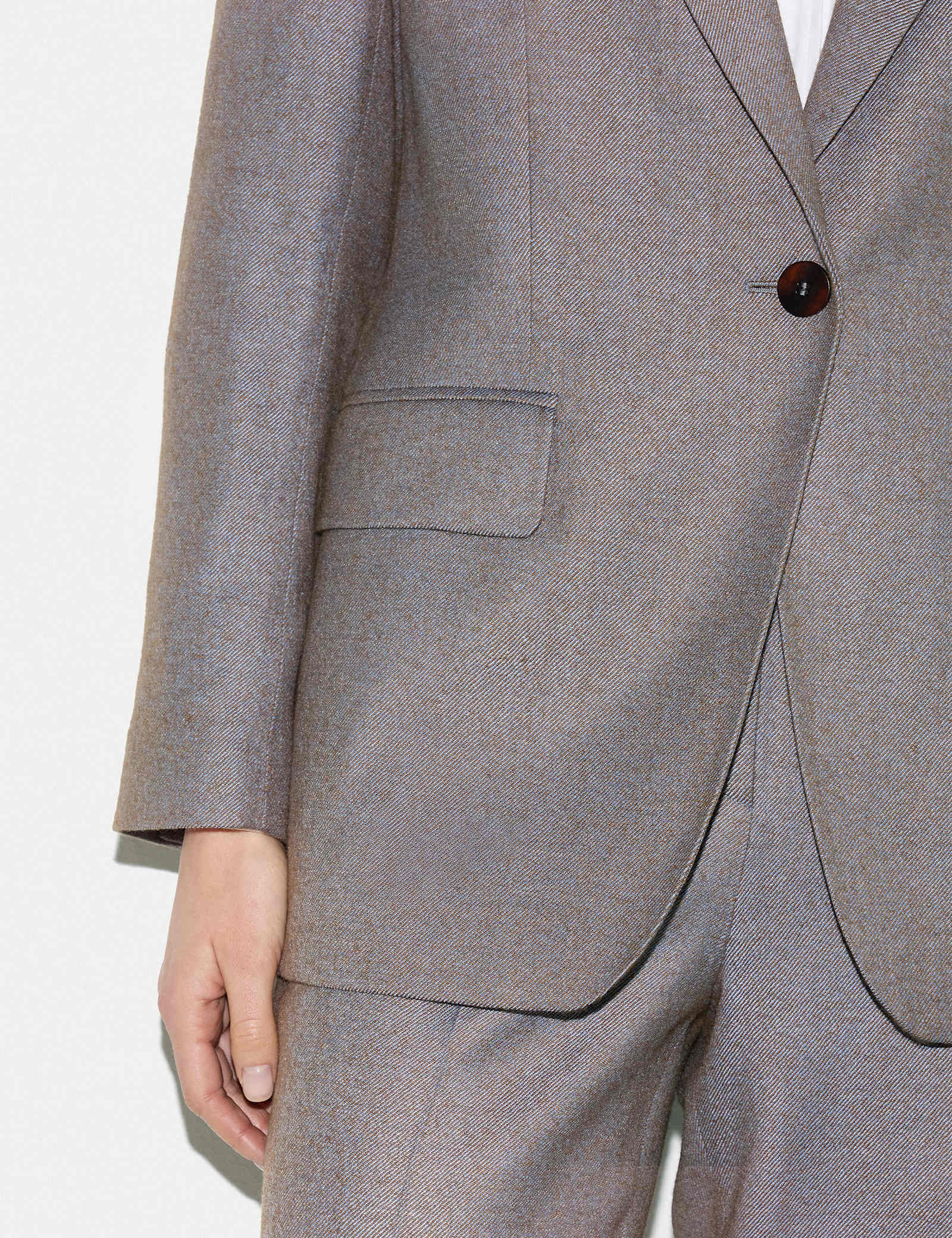 Wool Blend Tailored Single Breasted Blazer - image 4