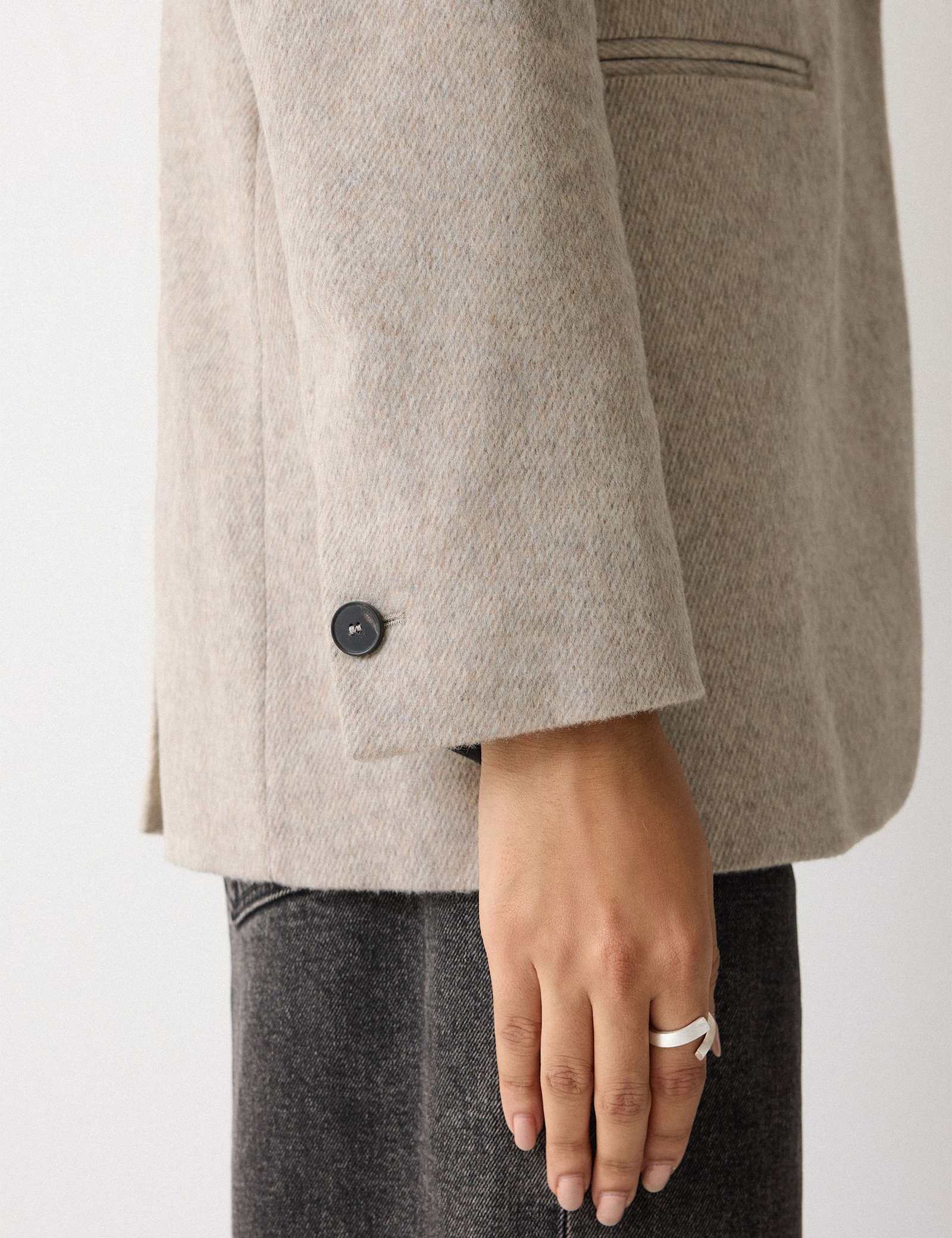 Wool Blend Tailored Single Breasted Blazer - image 3