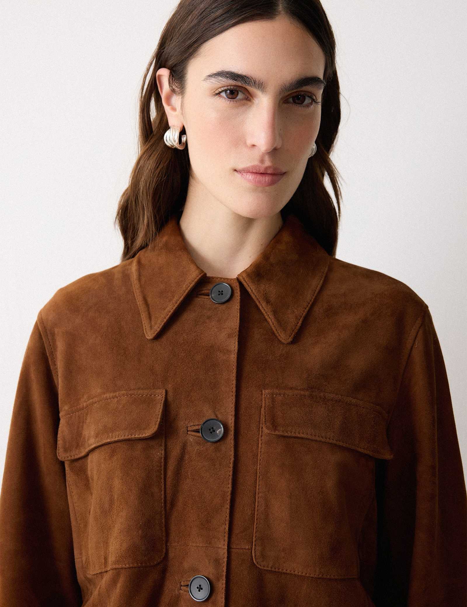 Suede Patch Pocket Utility Jacket - image 4