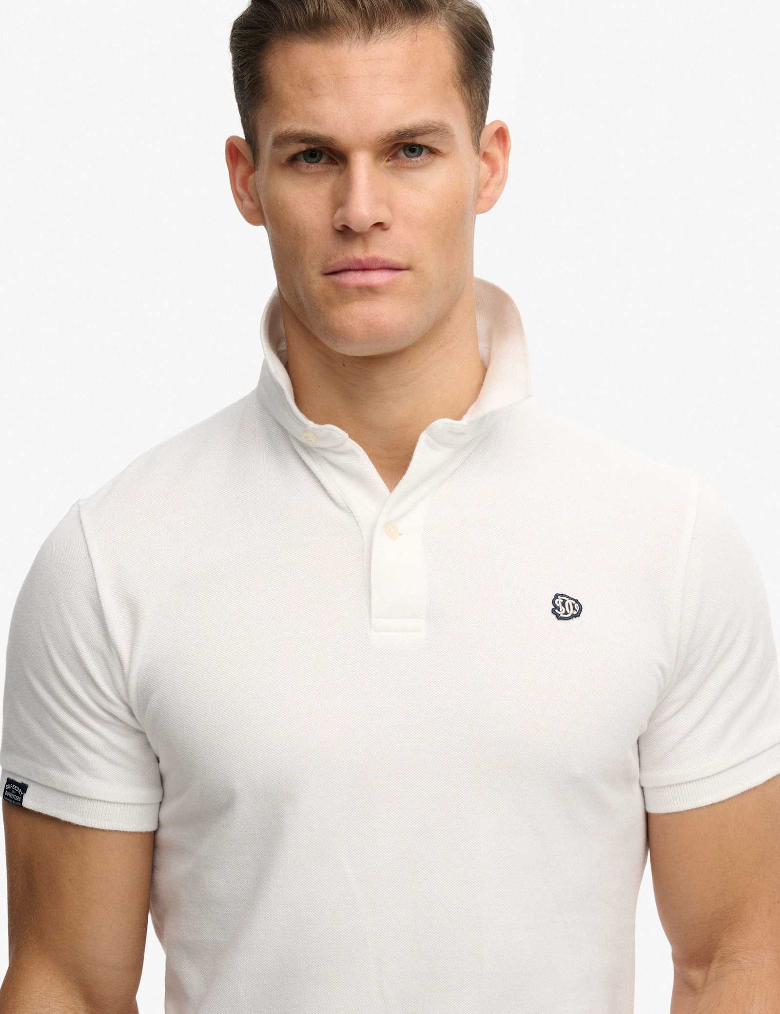 Pure Cotton Pique Logo Patch Polo Shirt - image 2