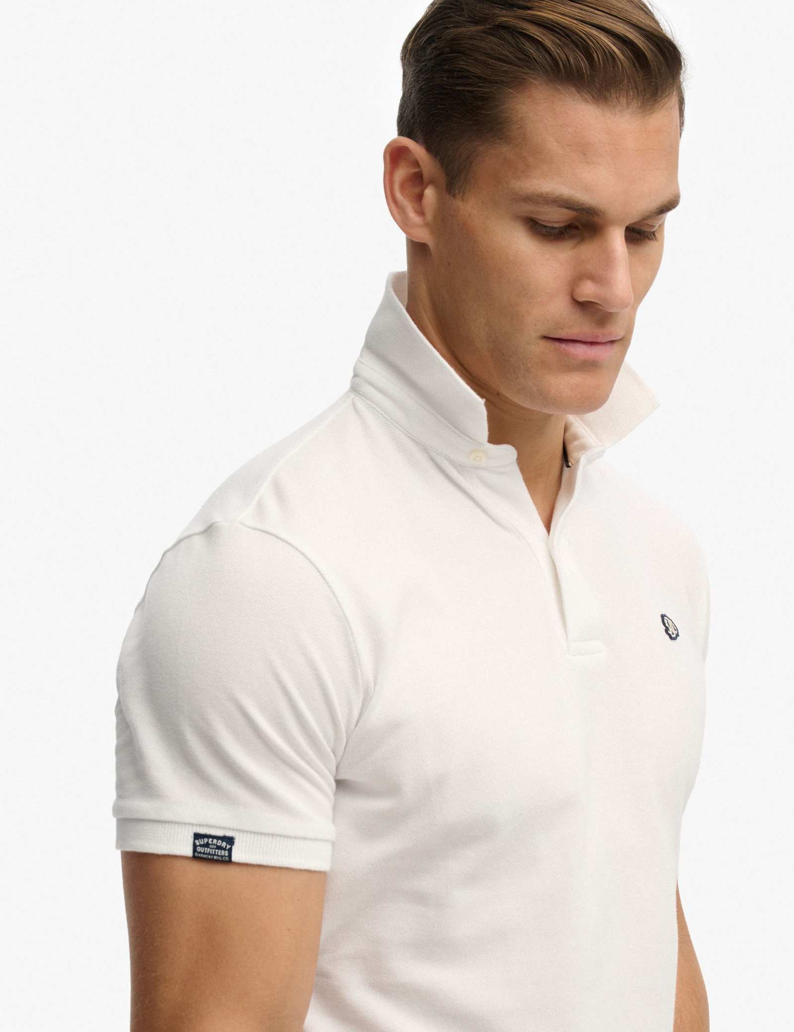 Pure Cotton Pique Logo Patch Polo Shirt - image 4