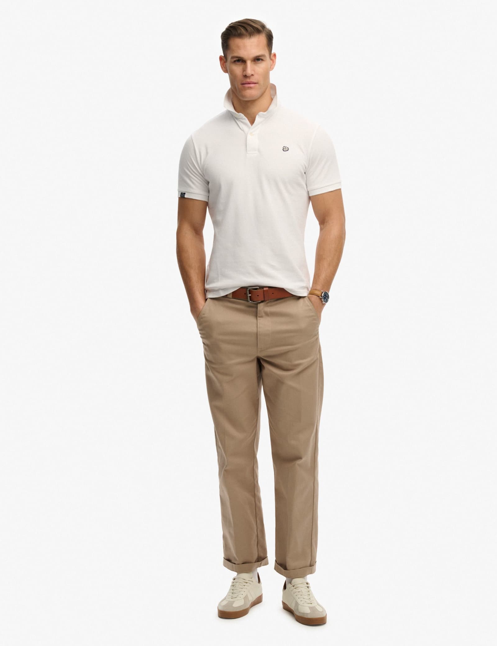 Pure Cotton Pique Logo Patch Polo Shirt - image 3