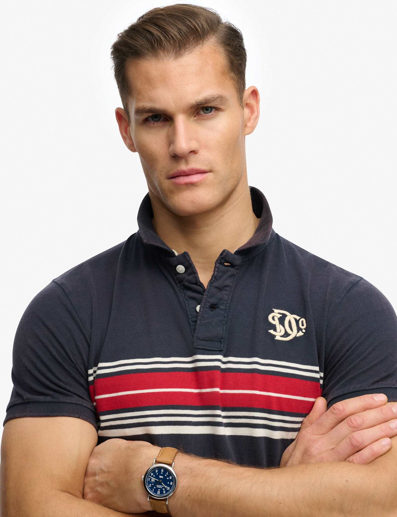 Pure Cotton Jersey Striped Polo Shirt - image 5