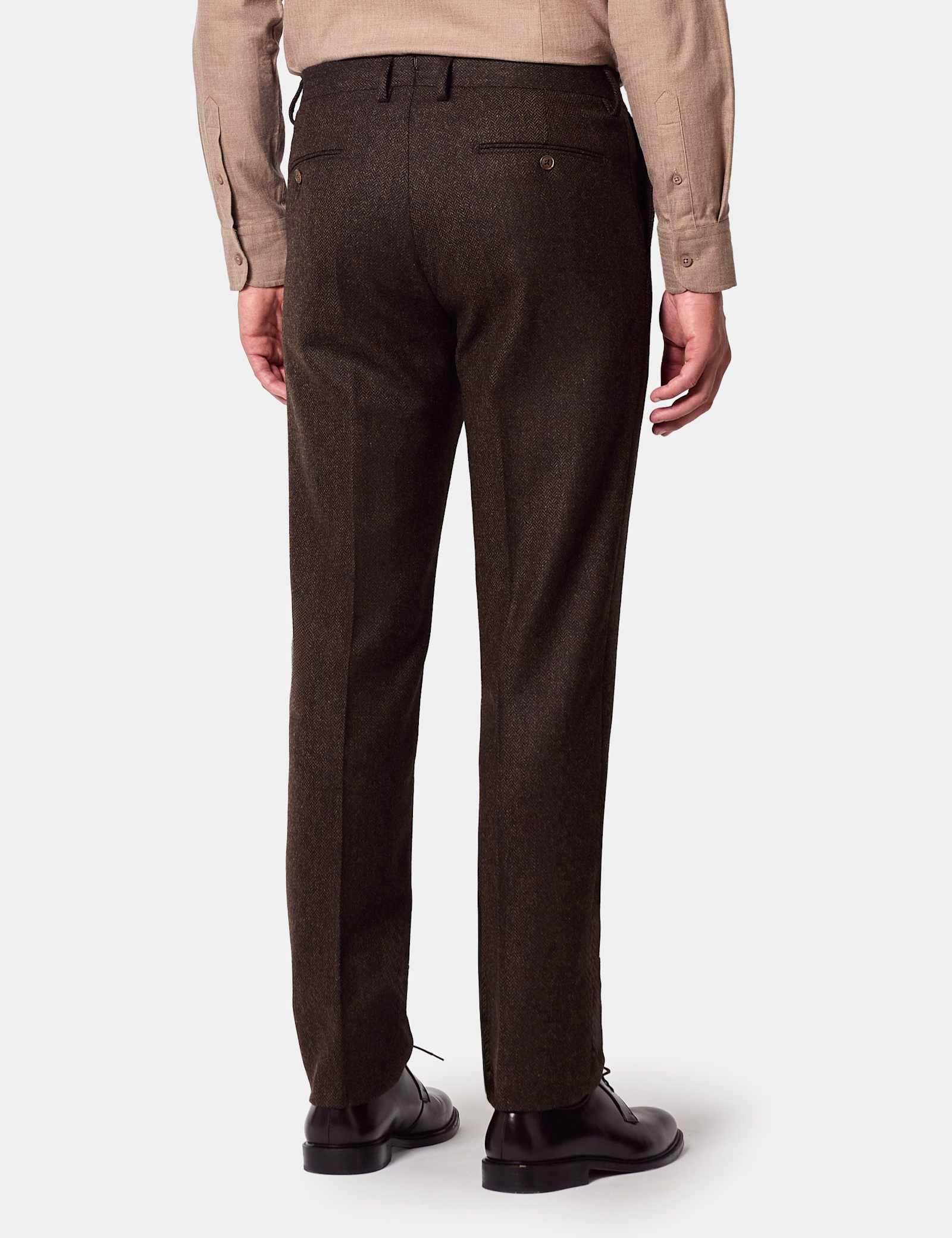 Slim Fit Pure Wool Herringbone Suit Trousers - image 2
