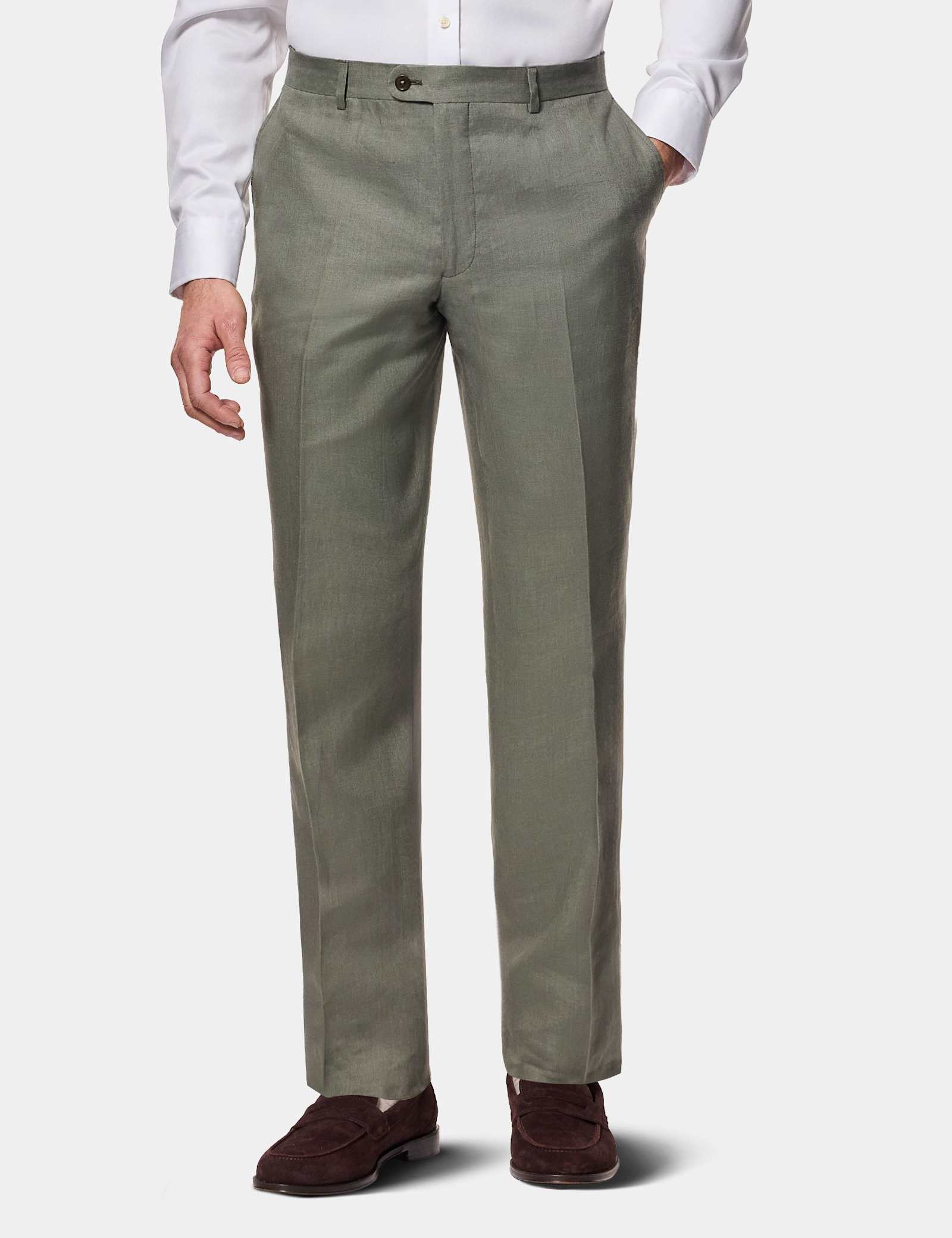 Tailored Fit Pure Linen Suit Trousers - image 2
