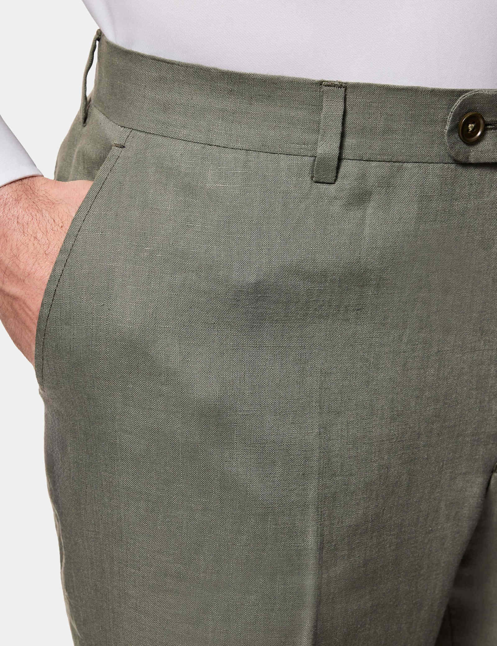 Tailored Fit Pure Linen Suit Trousers - image 1