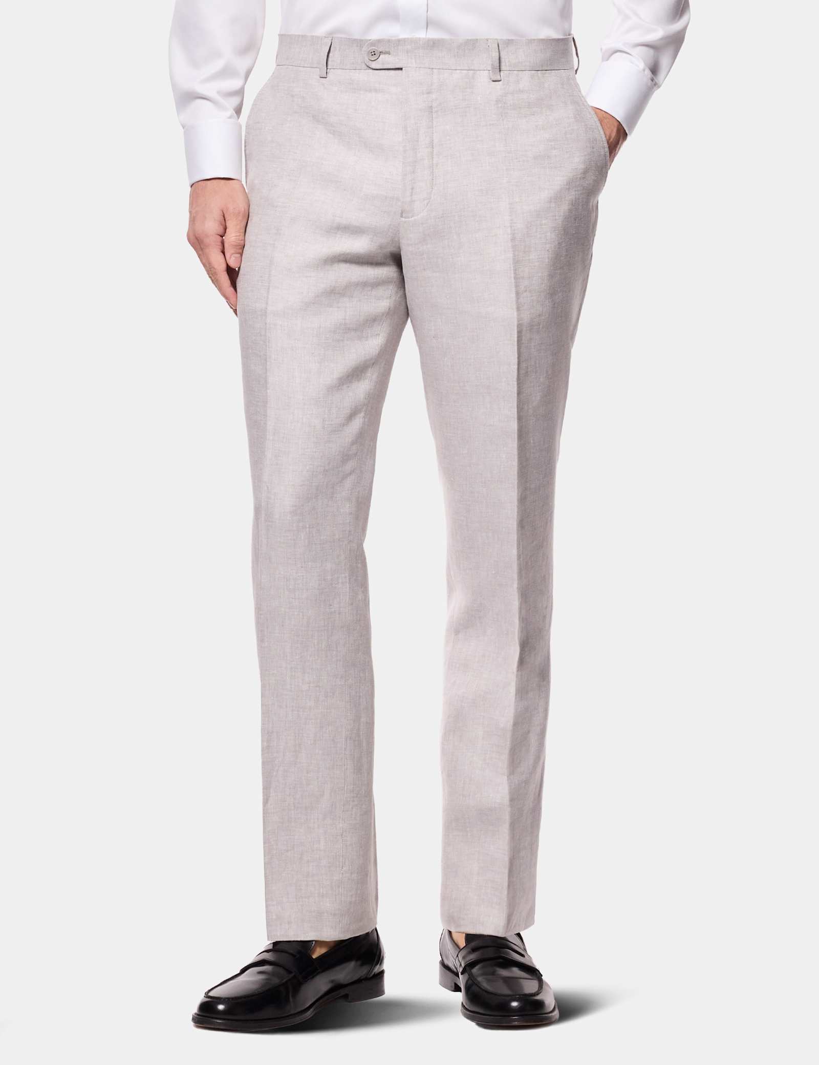 Tailored Fit Pure Linen Single Pleat Trousers - image 1