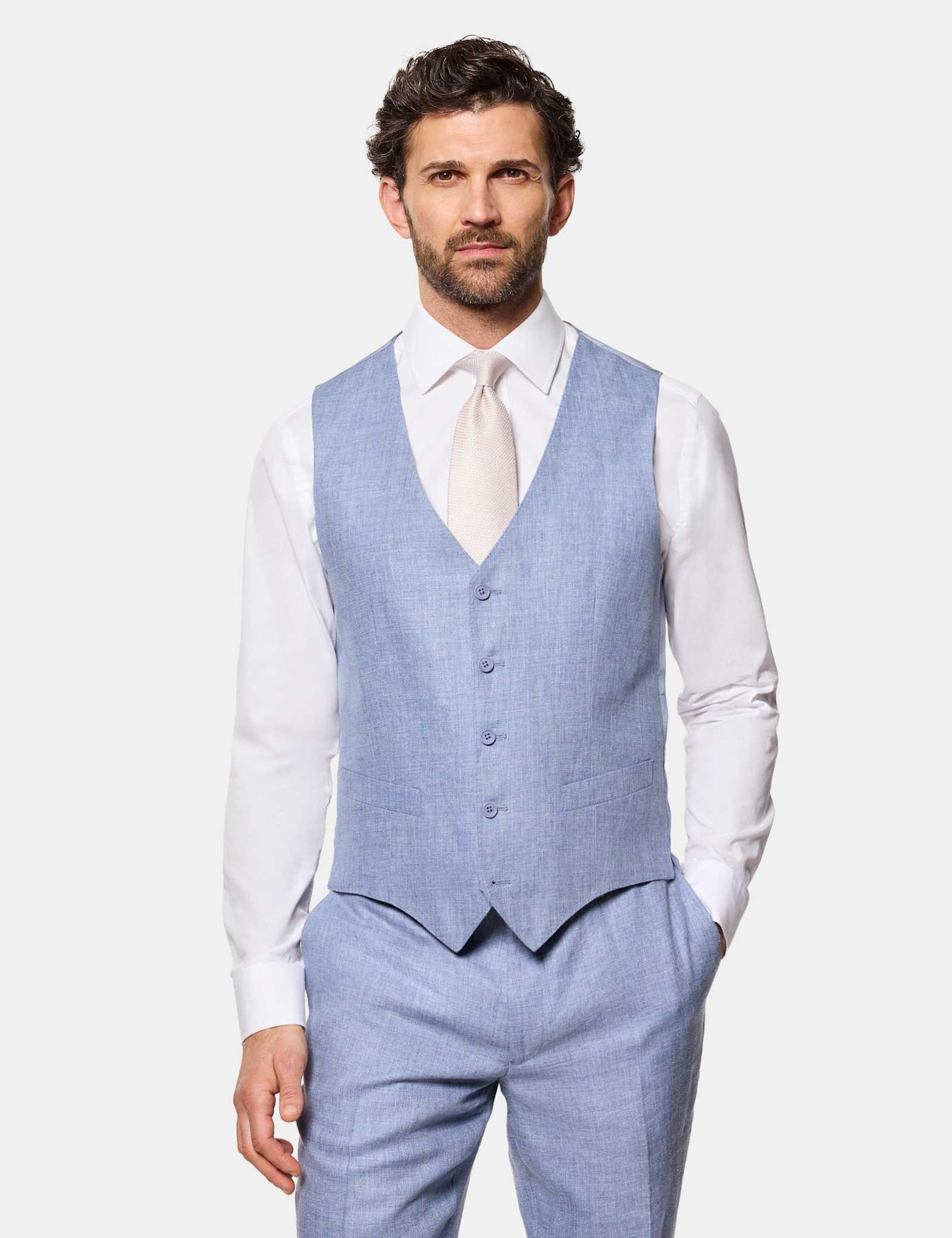 Tailored Fit Pure Linen Waistcoat - image 2