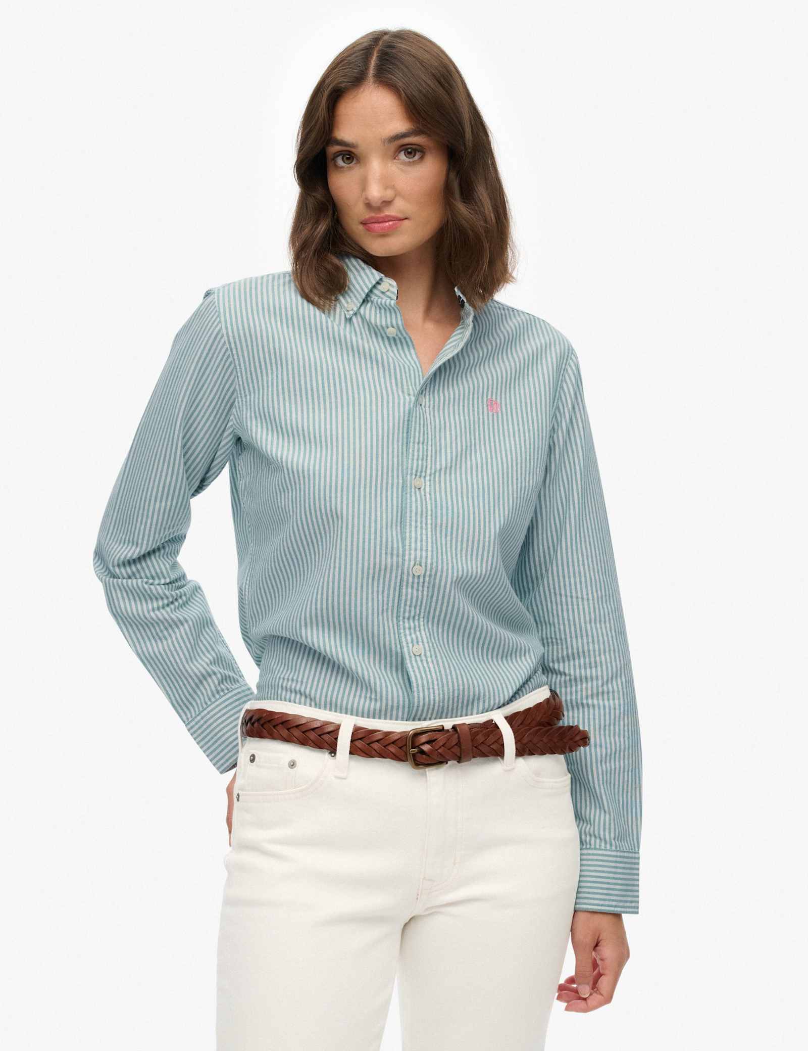 Pure Cotton Striped Oxford Shirt - image 2