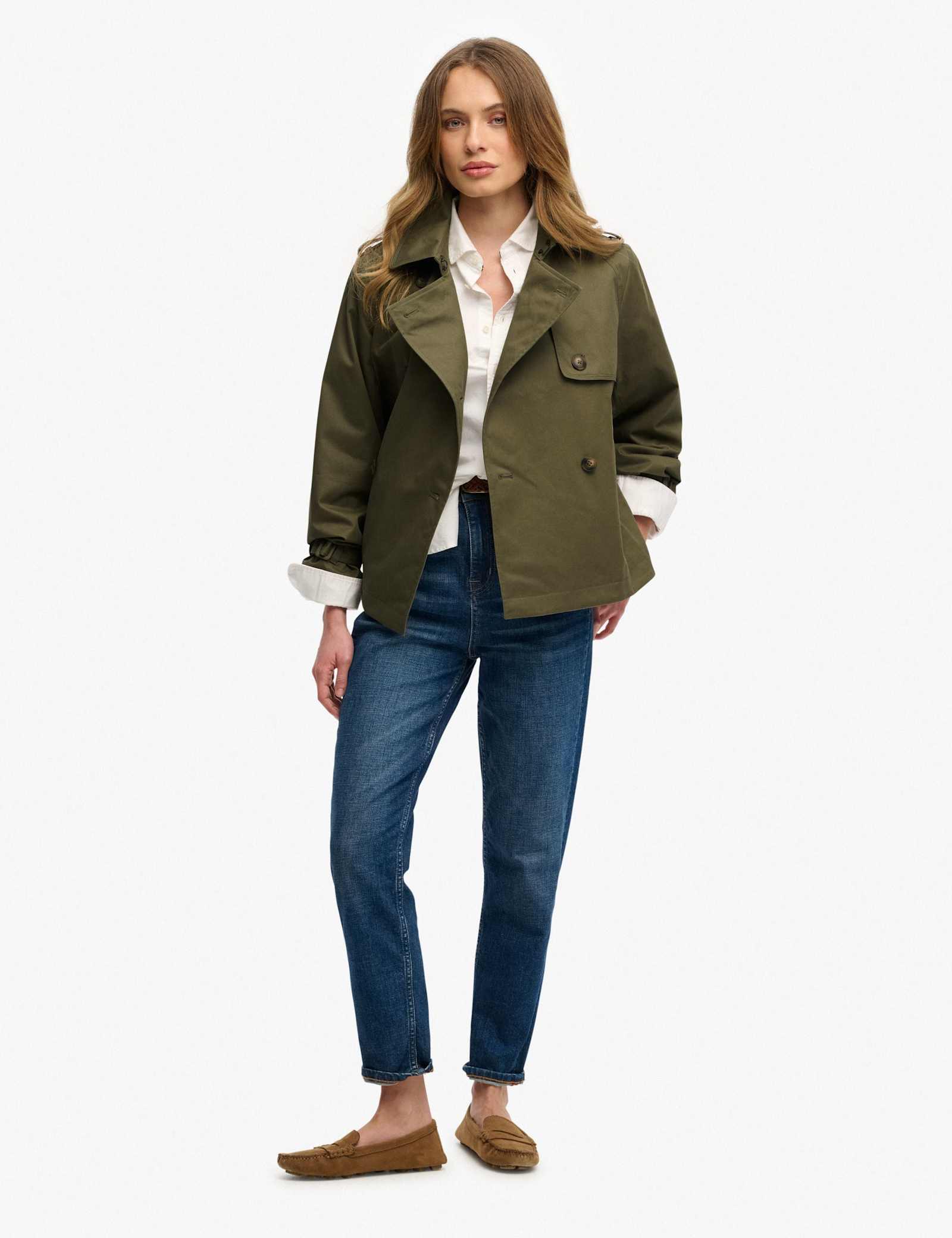 Cotton Rich Collared Short Trench Coat - image 4