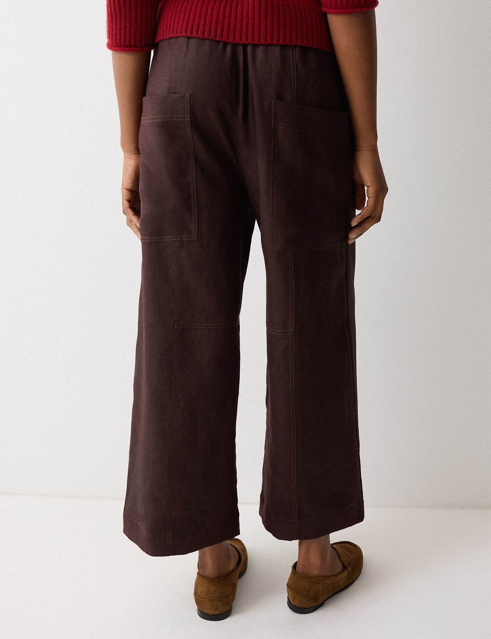Pure Linen Wide Leg Ankle Grazer Trousers - image 2