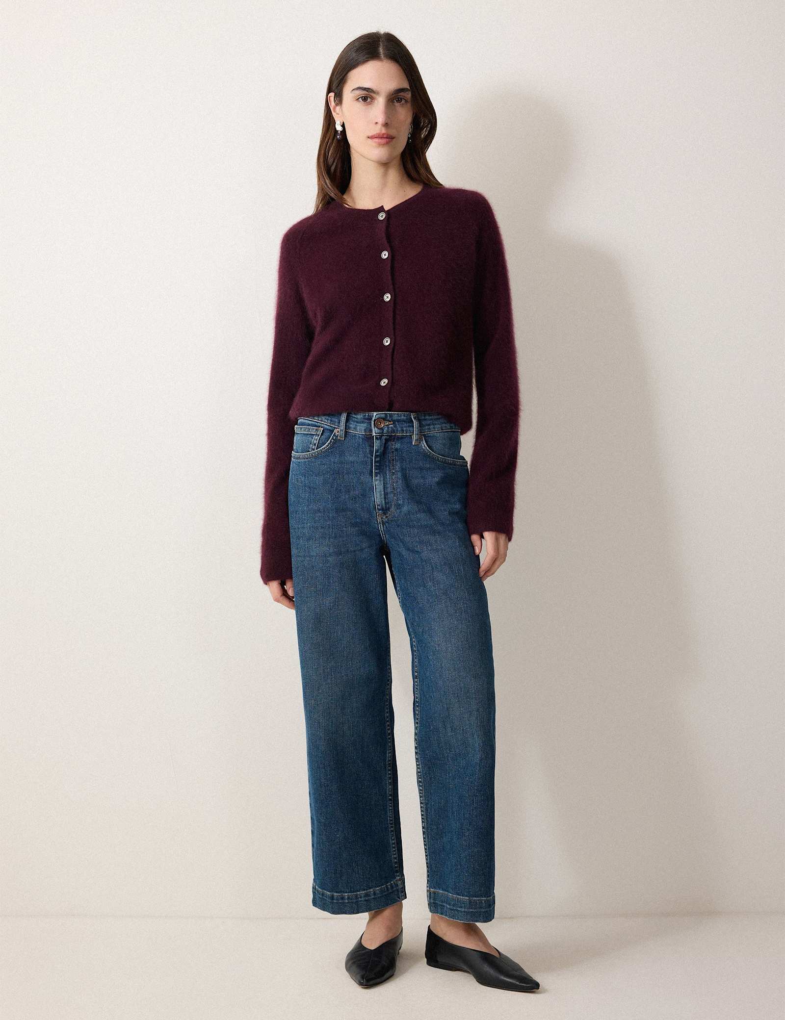 High Waisted Wide Leg Ankle Grazer Jeans - image 1