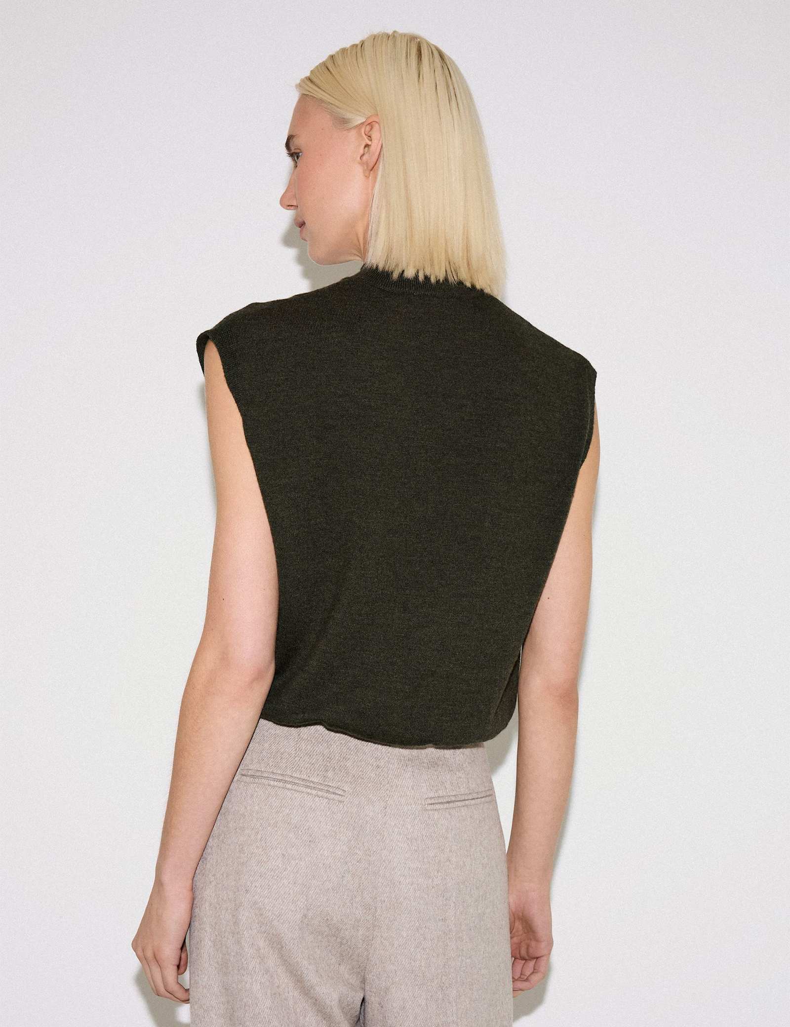 Pure Wool Textured Knitted Vest - image 4