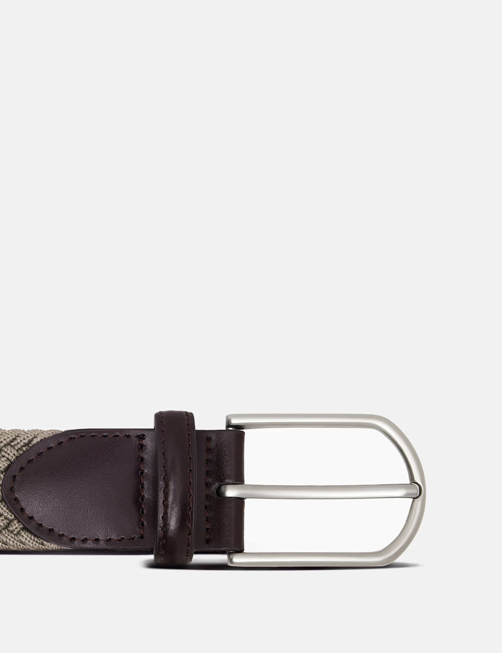 Leather Braided Stretch Belt - image 1