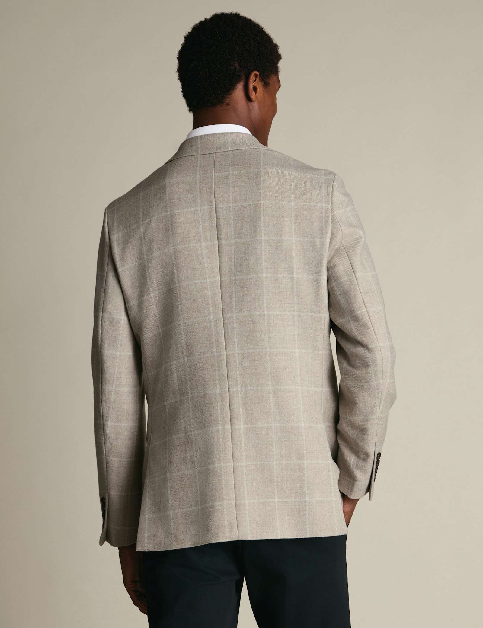 Slim Fit Pure Wool Check Textured Blazer - image 4