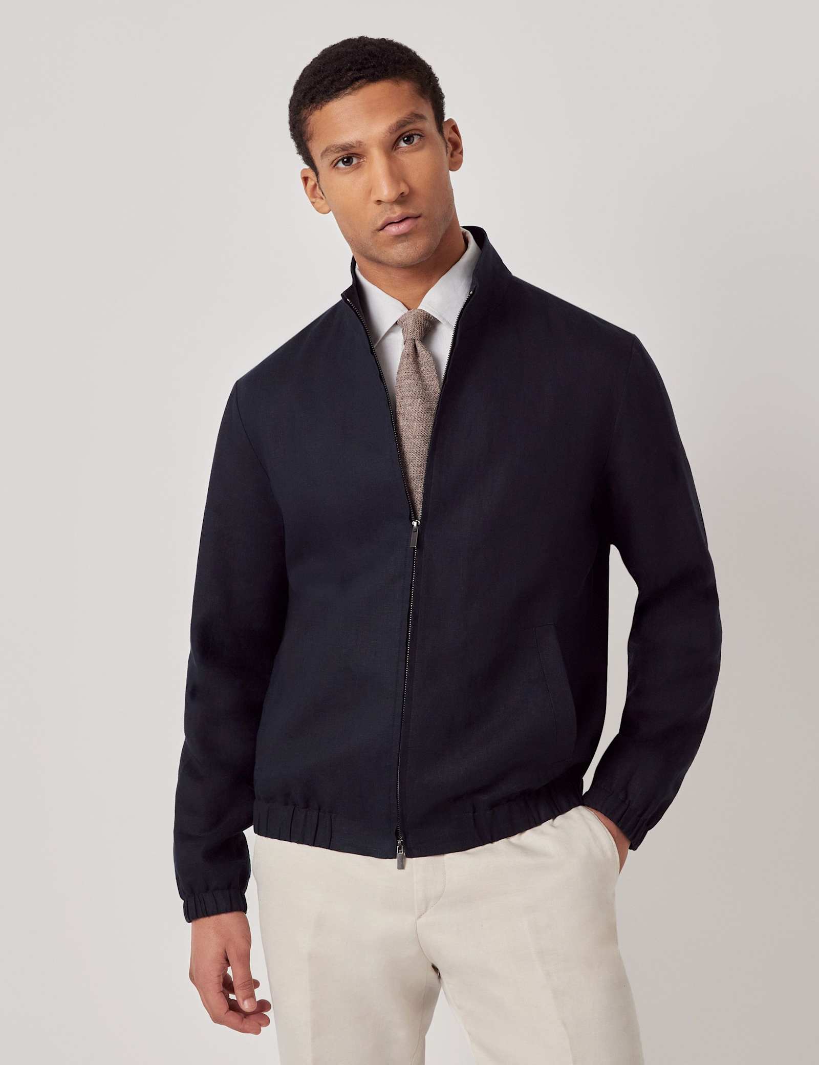 Pure Linen Bomber Jacket - image 4